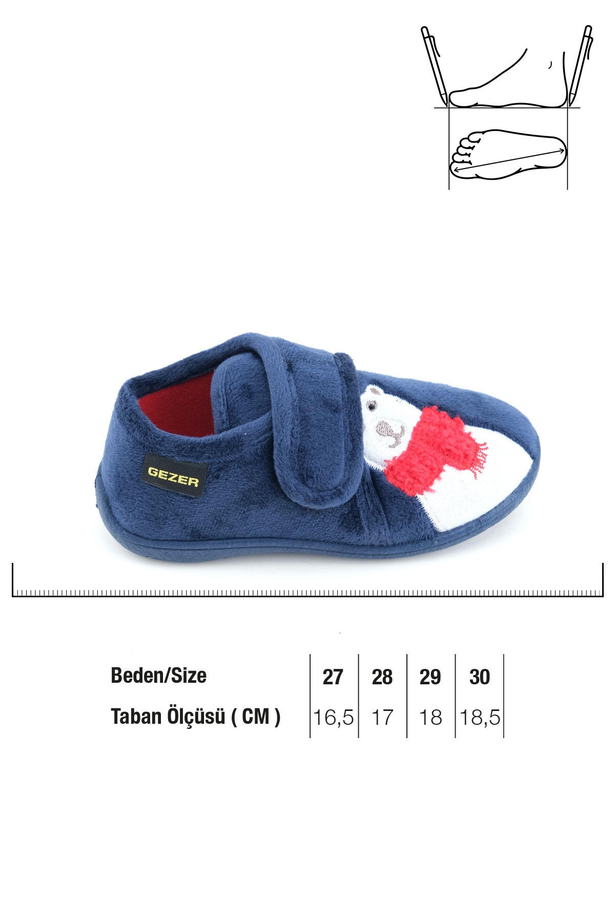 Kışlık Cırtlı Ayarlanabilir Rahat Taban Erkek Çocuk Panduf Ayakkabı - Görsel 7