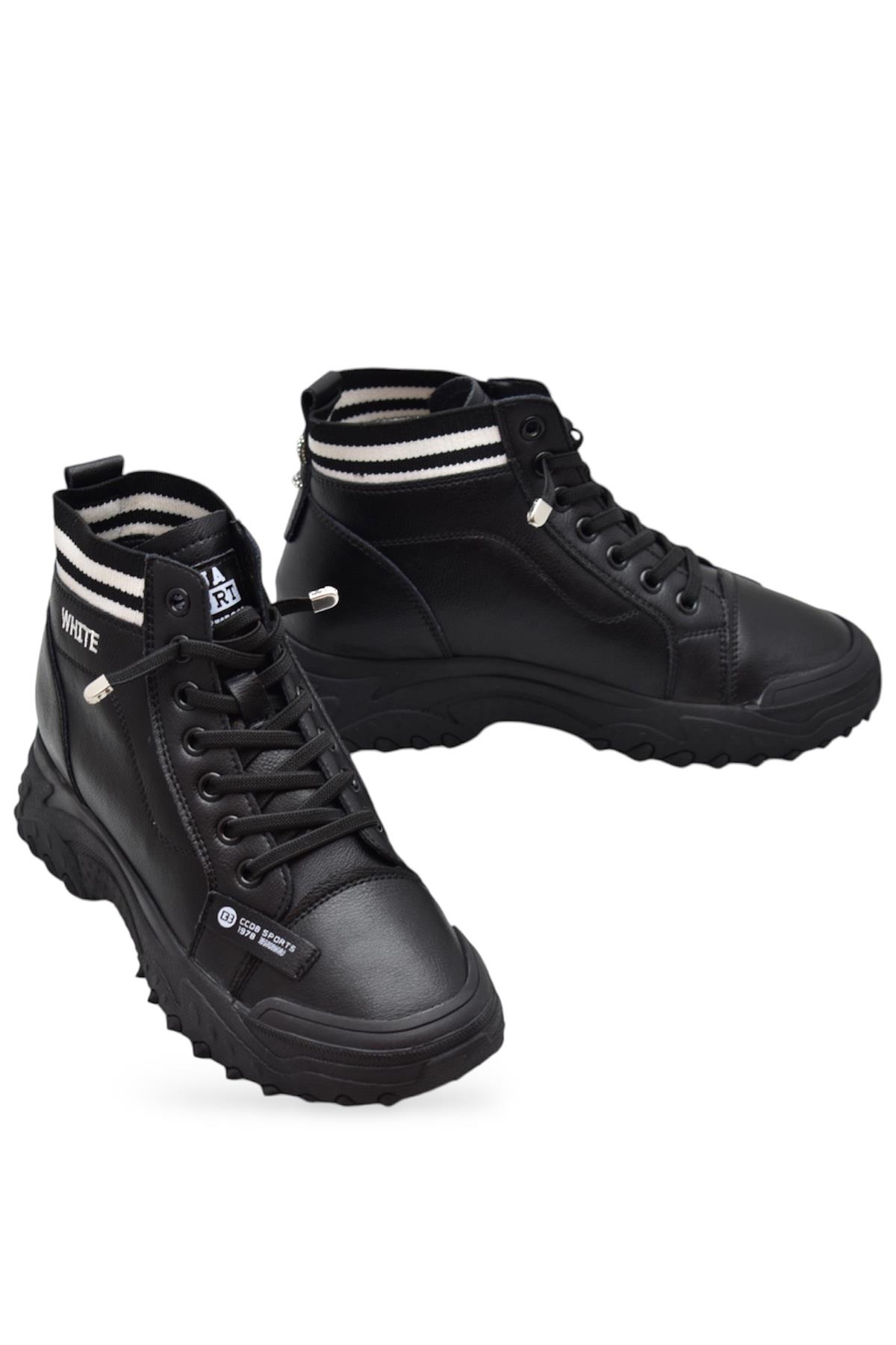 Full Ortopedik Taban Günlük Fermuarlı Bilekli Kadın Ayakkabı Spor 24K310-20 - Görsel 7