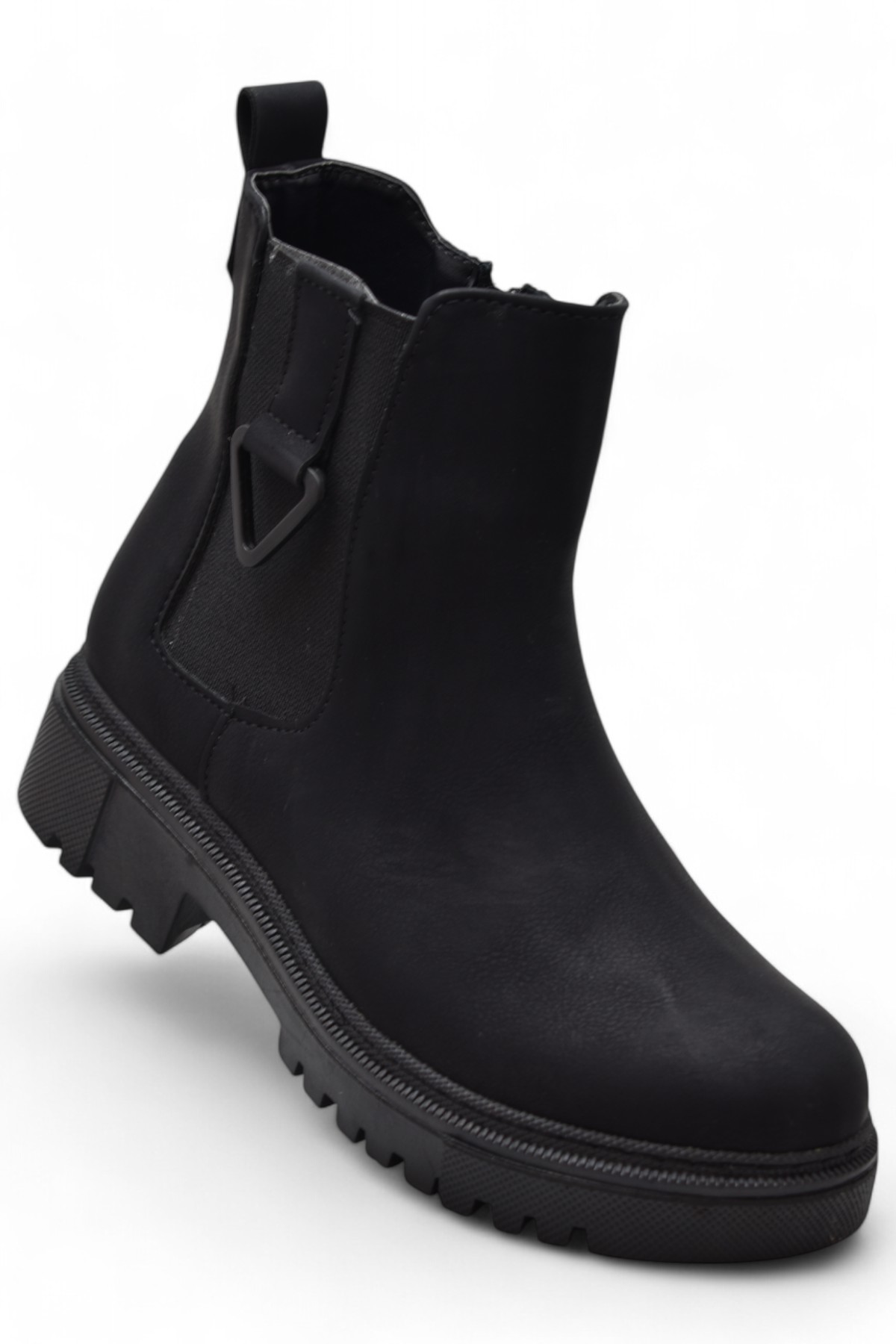 881 Lastikli Günlük Kadın Bot Ayakkabı Kışlık Kadın Bot Siyah Zümrüt - Görsel 2