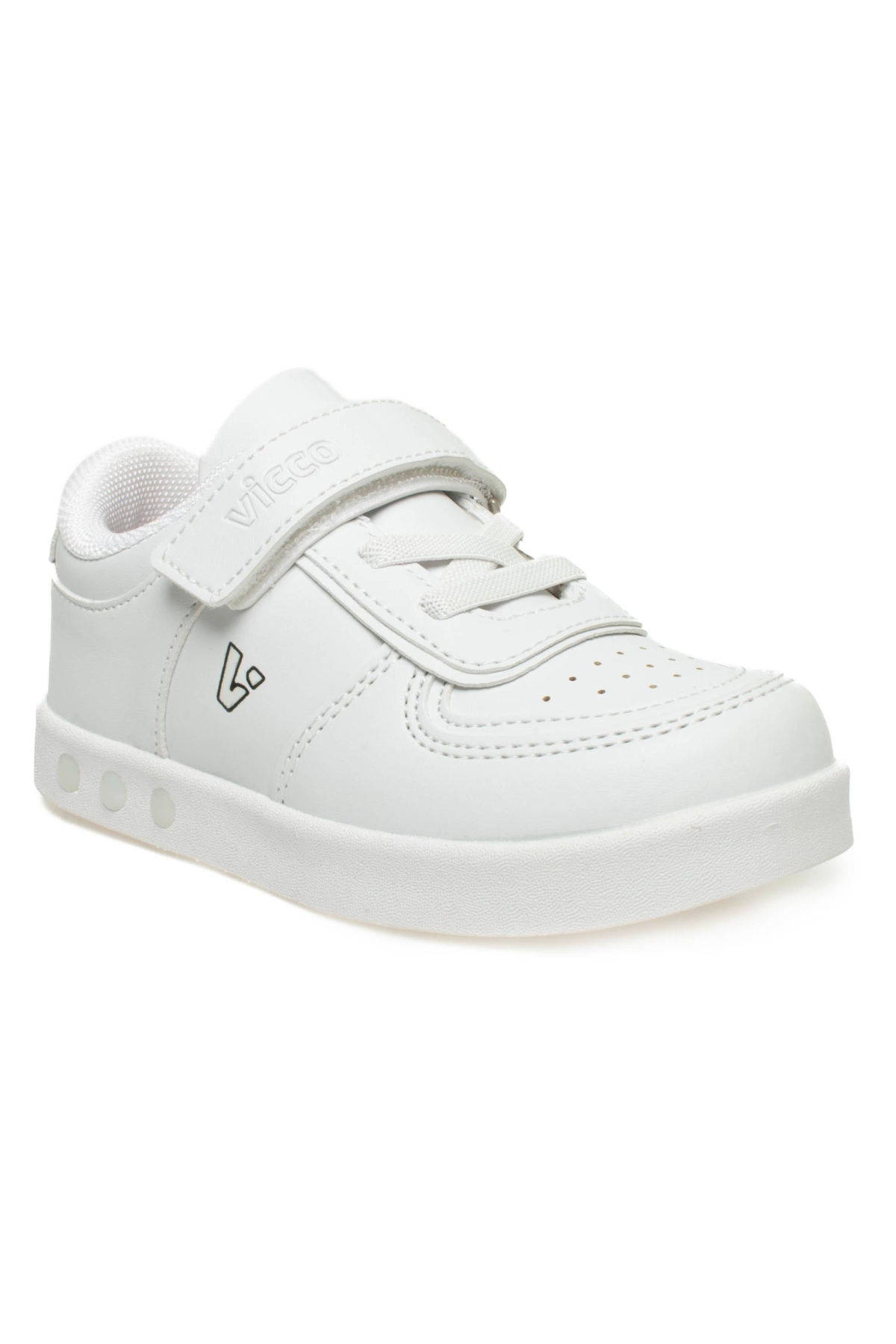 313.B21K130 Sam Bebe Işıklı Beyaz-Siyah Çocuk Spor Ayakkabı - Görsel 3