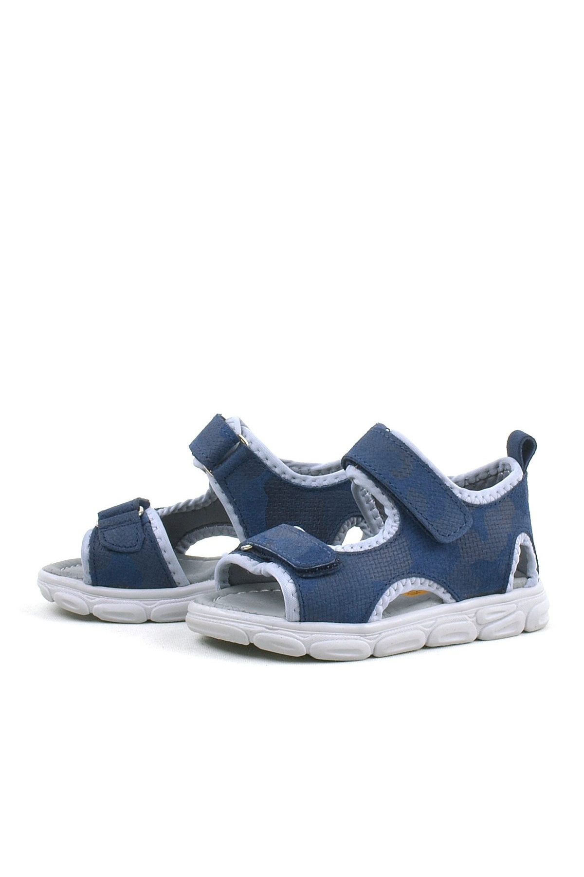 Wisps Hakiki Deri Lacivert Kamuflaj Bebek Sandalet - Görsel 6