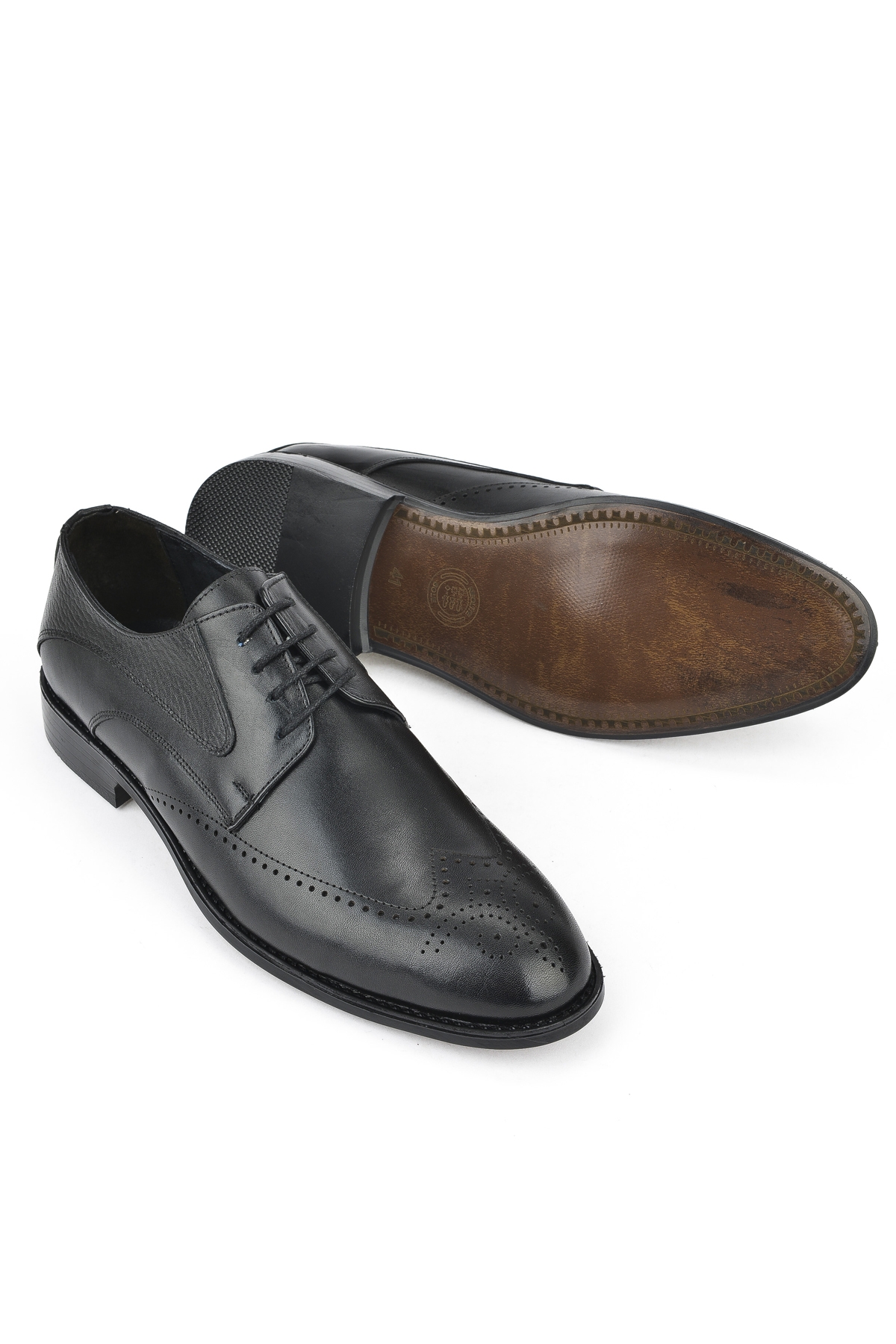 Erkek Hakiki Deri Klasik Ayakkabı 15148Z836 Siyah - Görsel 5