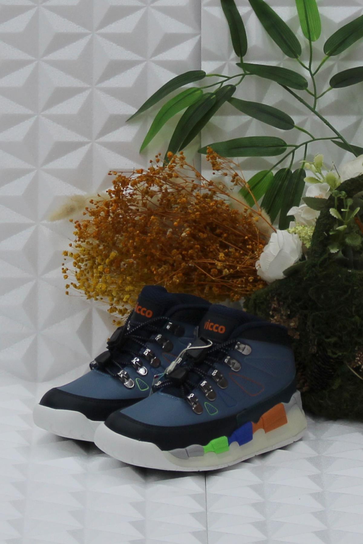 946.P24K.417 Kot Mavi Rahat Hafif Işıklı Erkek Çocuk Bot - Görsel 4