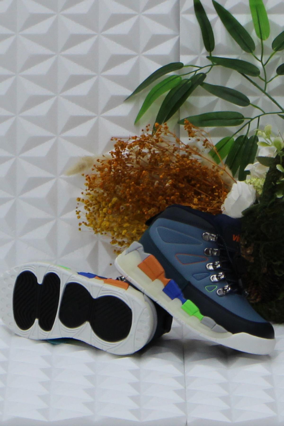 946.P24K.417 Kot Mavi Rahat Hafif Işıklı Erkek Çocuk Bot - Görsel 6