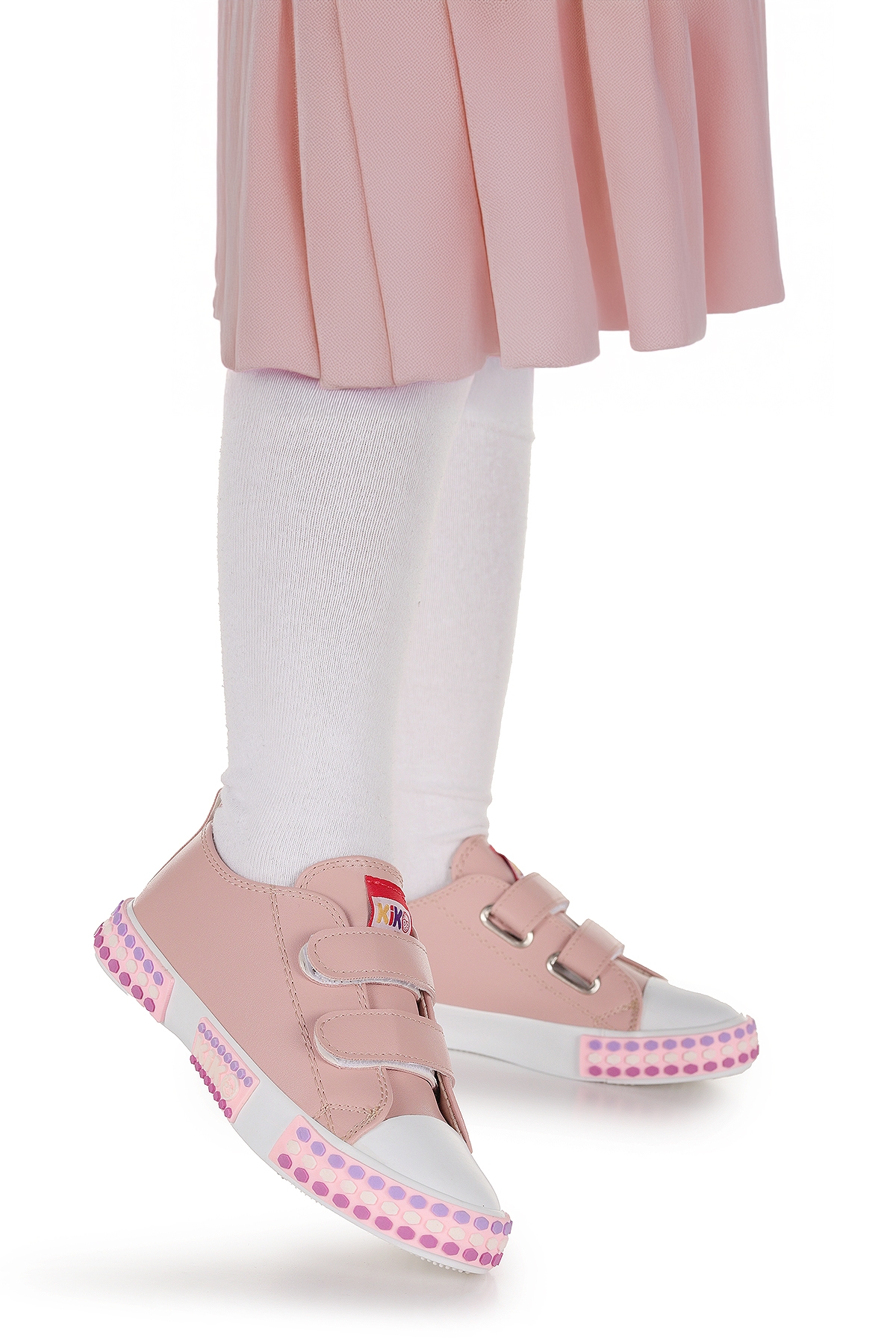 Kach Cırtlı Kız Bebek Günlük Spor Ayakkabı Pudra - Görsel 4