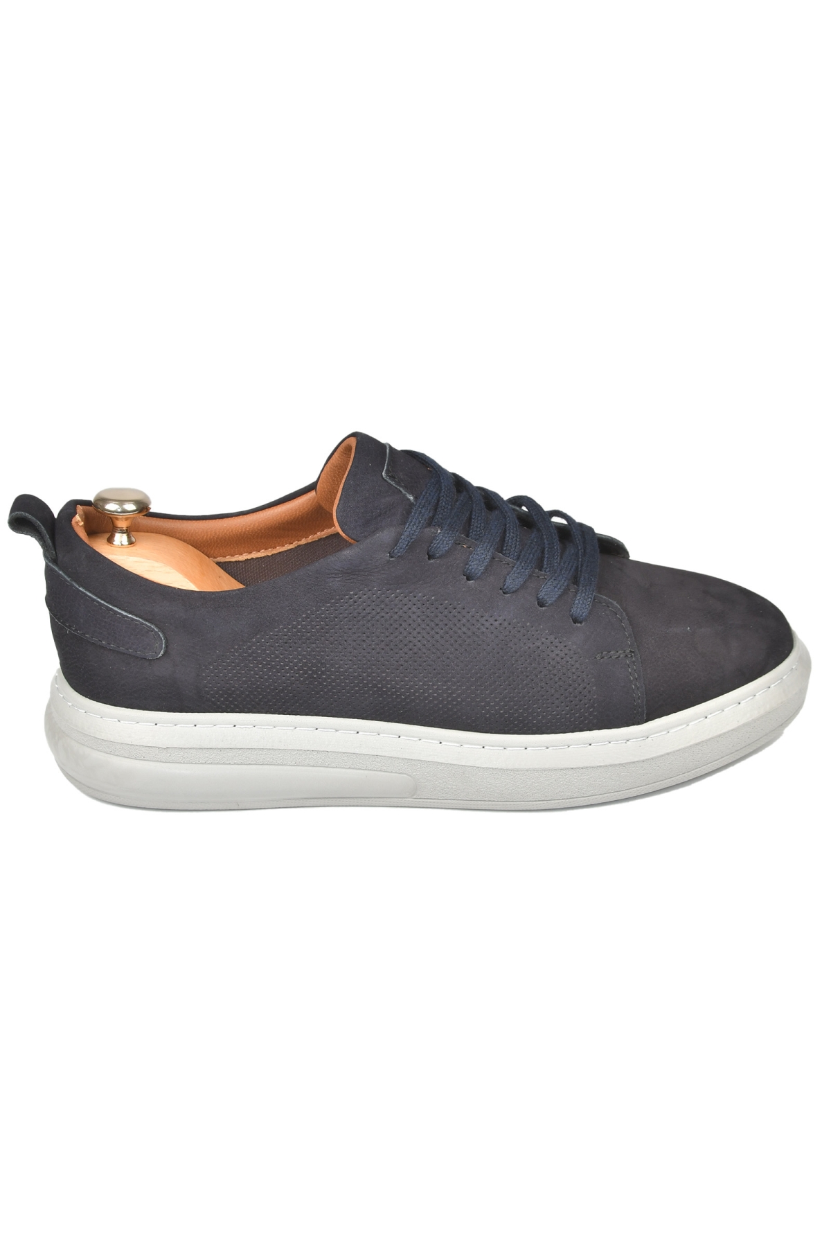 DeepSEA Erkek Lacivert Eva Taban Bağcıklı Nubuk Deri Yüksek Taban Spor Ayakkabı Sneaker 2509953 - Görsel 2