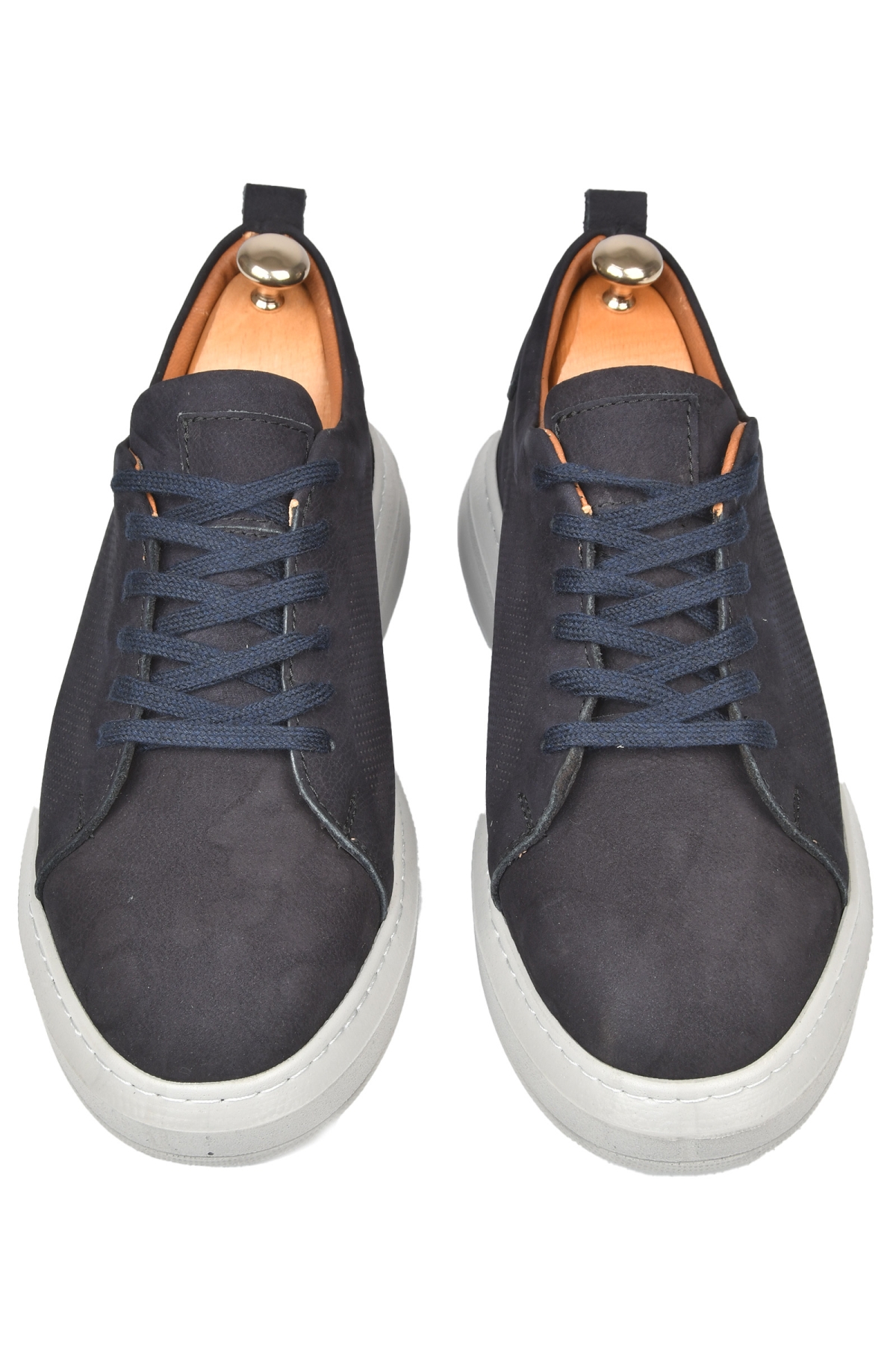 DeepSEA Erkek Lacivert Eva Taban Bağcıklı Nubuk Deri Yüksek Taban Spor Ayakkabı Sneaker 2509953 - Görsel 3