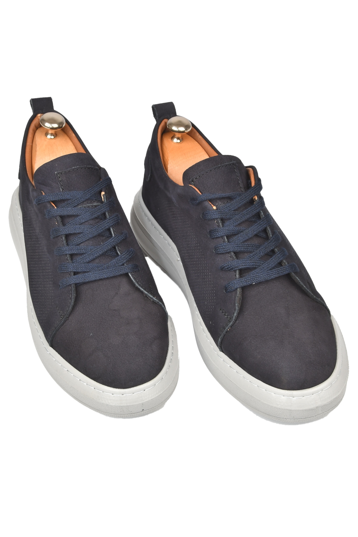 DeepSEA Erkek Lacivert Eva Taban Bağcıklı Nubuk Deri Yüksek Taban Spor Ayakkabı Sneaker 2509953 - Görsel 5