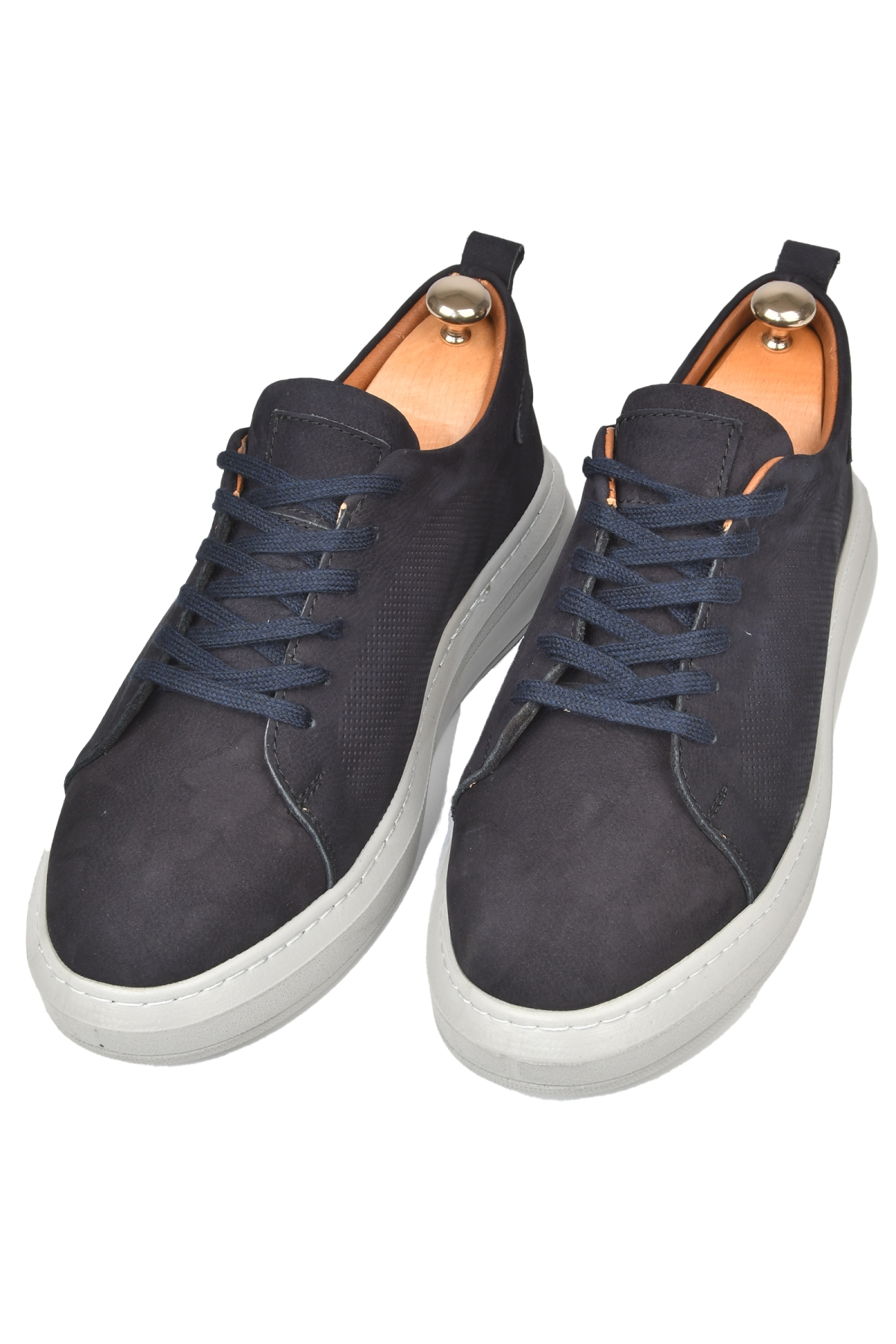 DeepSEA Erkek Lacivert Eva Taban Bağcıklı Nubuk Deri Yüksek Taban Spor Ayakkabı Sneaker 2509953 - Görsel 6