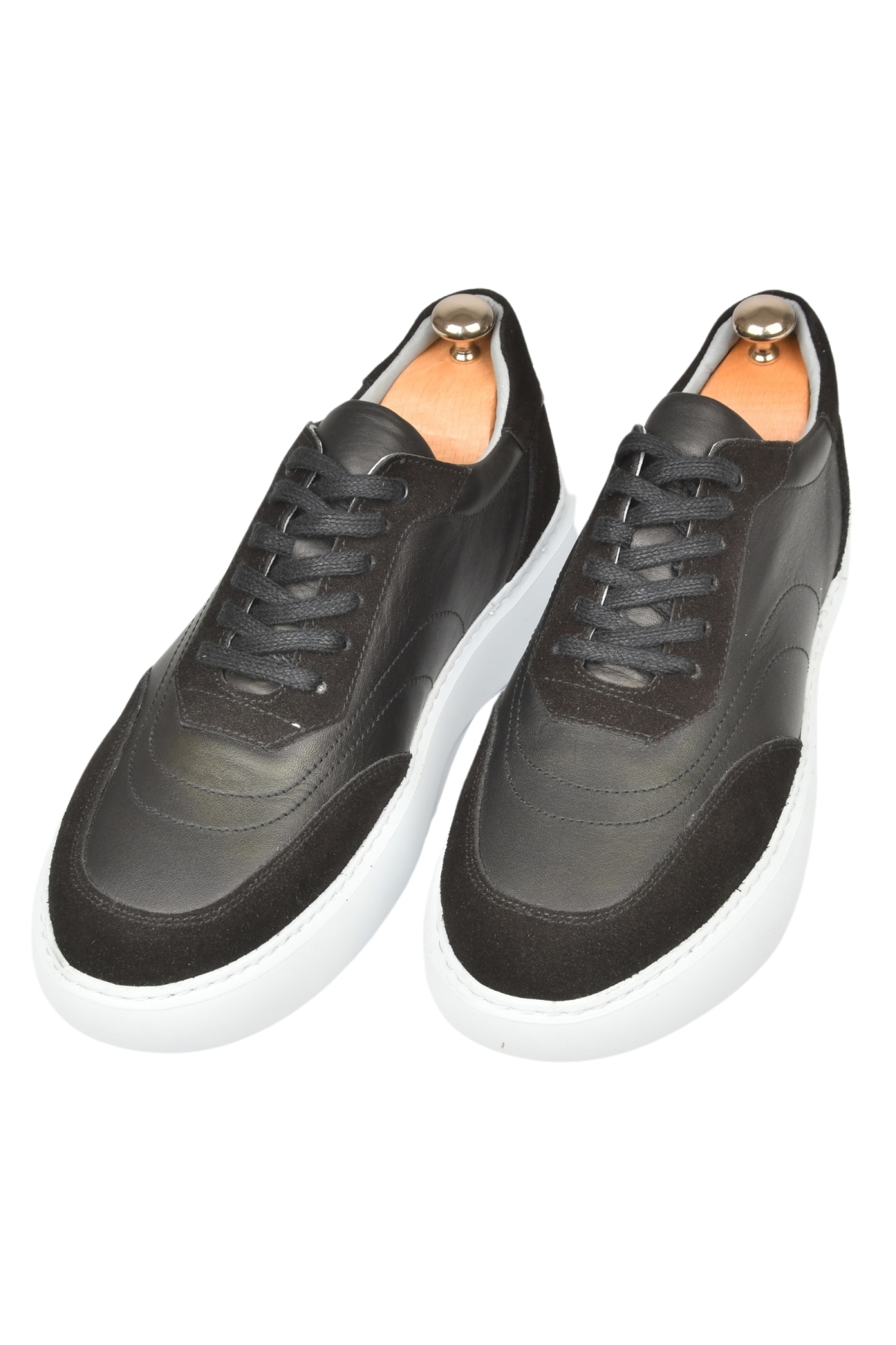 DeepSEA Erkek Siyah Bağcıklı Eva Taban Hakiki Deri Ortopedik Spor Ayakkabı Sneaker2509966 - Görsel 6