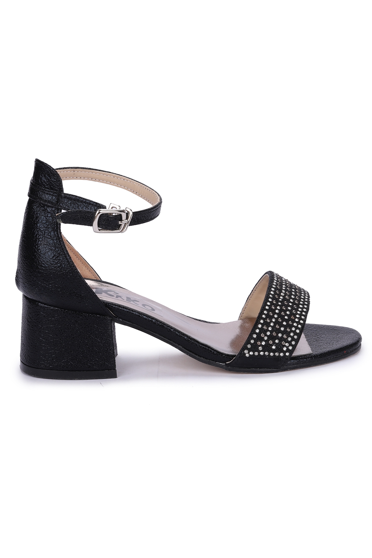 Elinor Çatlak Günlük Kız Çocuk 3 Cm Topuklu Sandalet Abiye Ayakkabı Siyah - Görsel 6