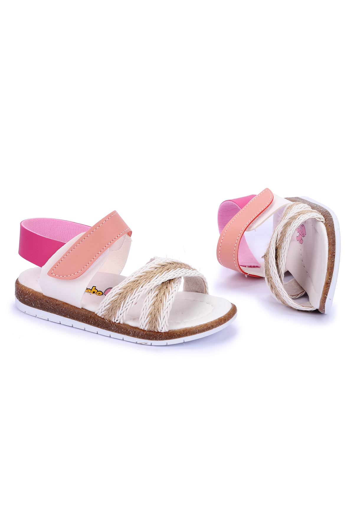 Kiko Kids Kiko Kids Kız Çocuk Bebe Sandalet Şb 2687-91 Beyaz - Fuşya Sandalet & Terlik | Flo Beyaz - 5. görsel