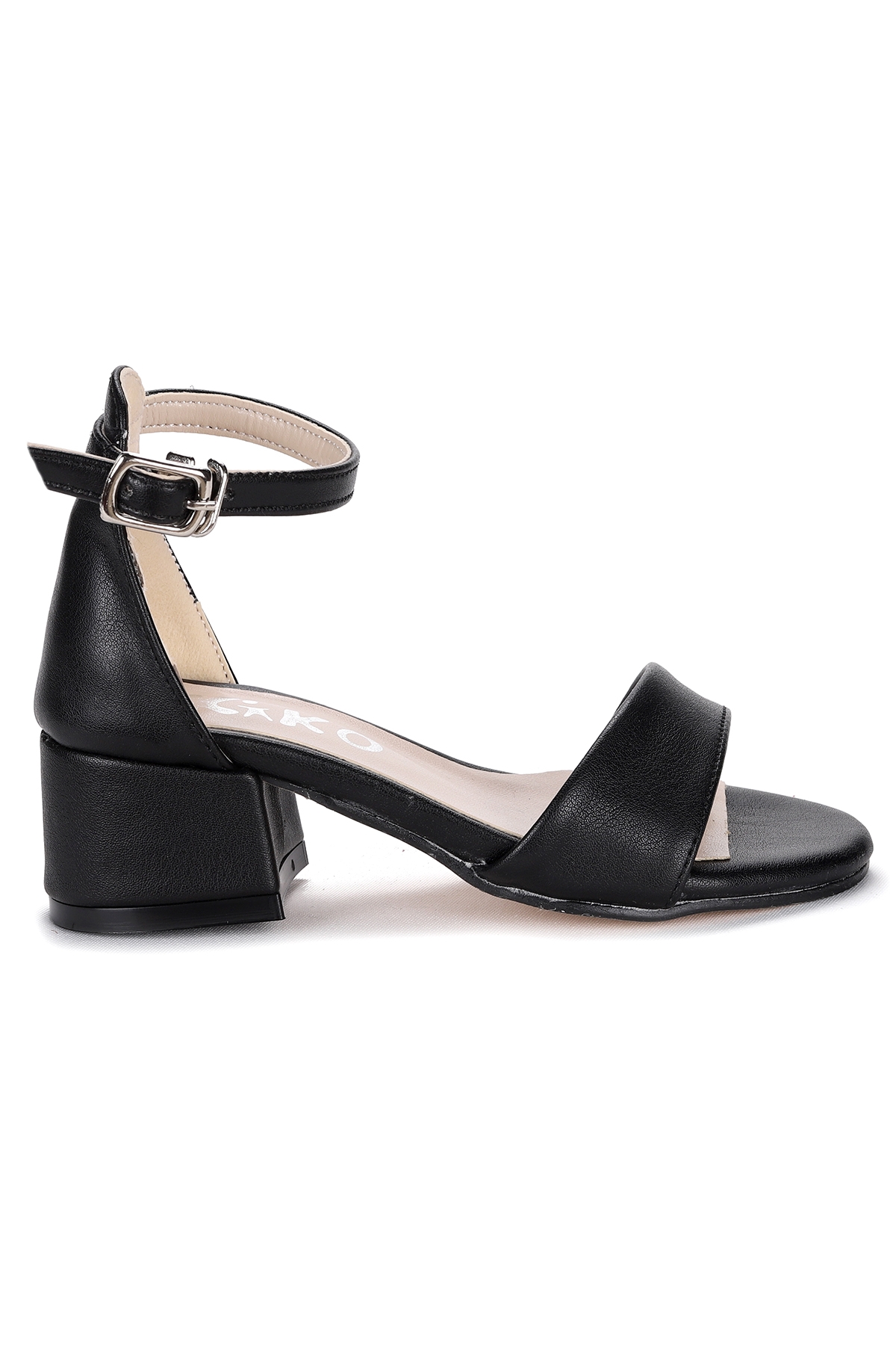Sheila Cilt Günlük Kız Çocuk 4 Cm Topuklu Sandalet Abiye Ayakkabı Siyah - Görsel 5