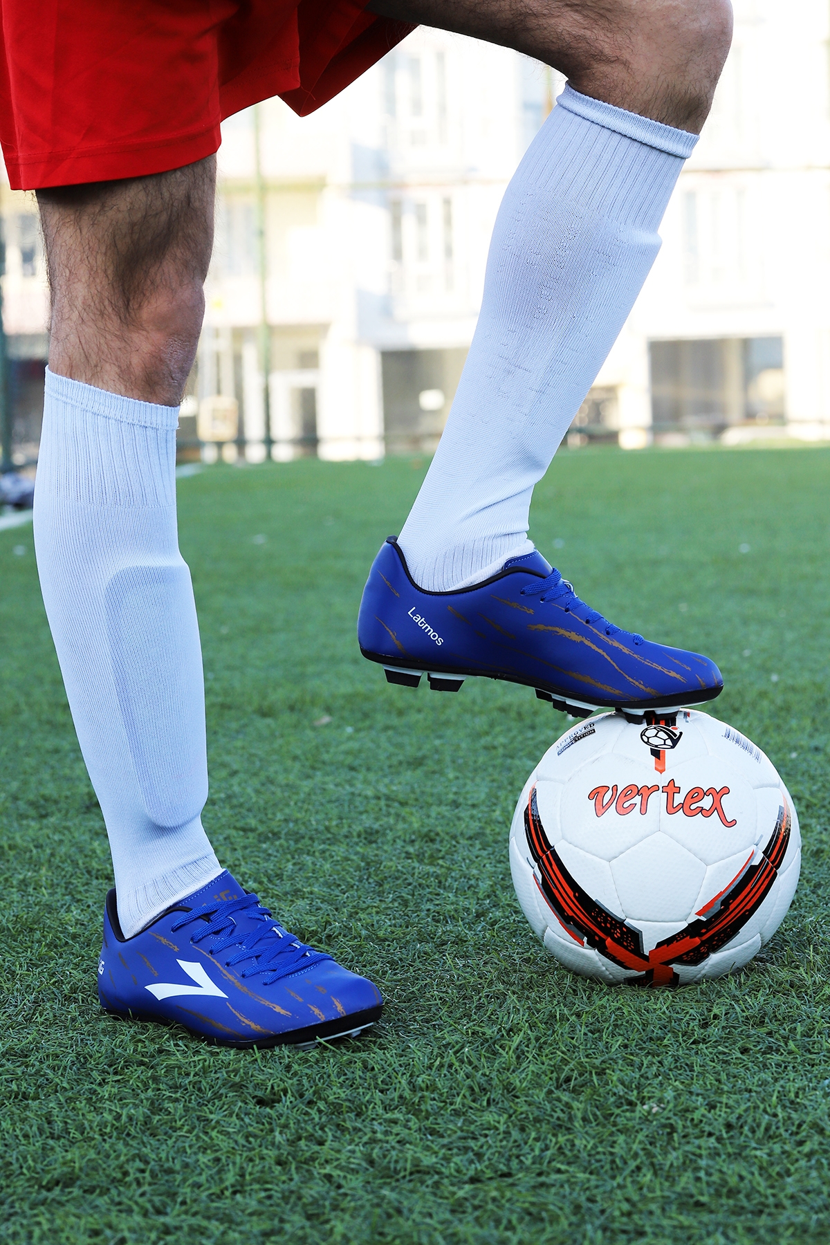 Latmos KM Krampon Çim Saha Erkek Futbol Ayakkabı Saks - Görsel 3