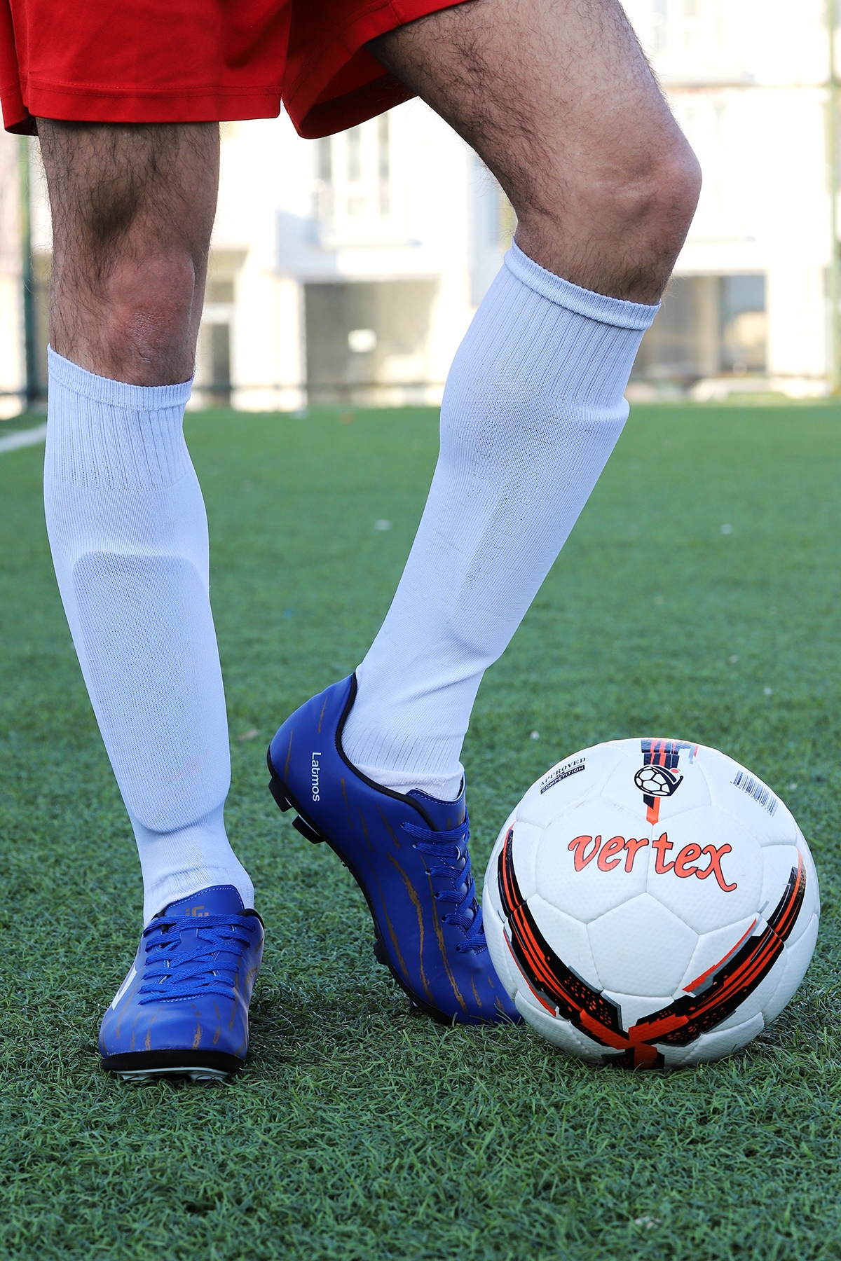 Latmos KM Krampon Çim Saha Erkek Futbol Ayakkabı Saks - Görsel 4