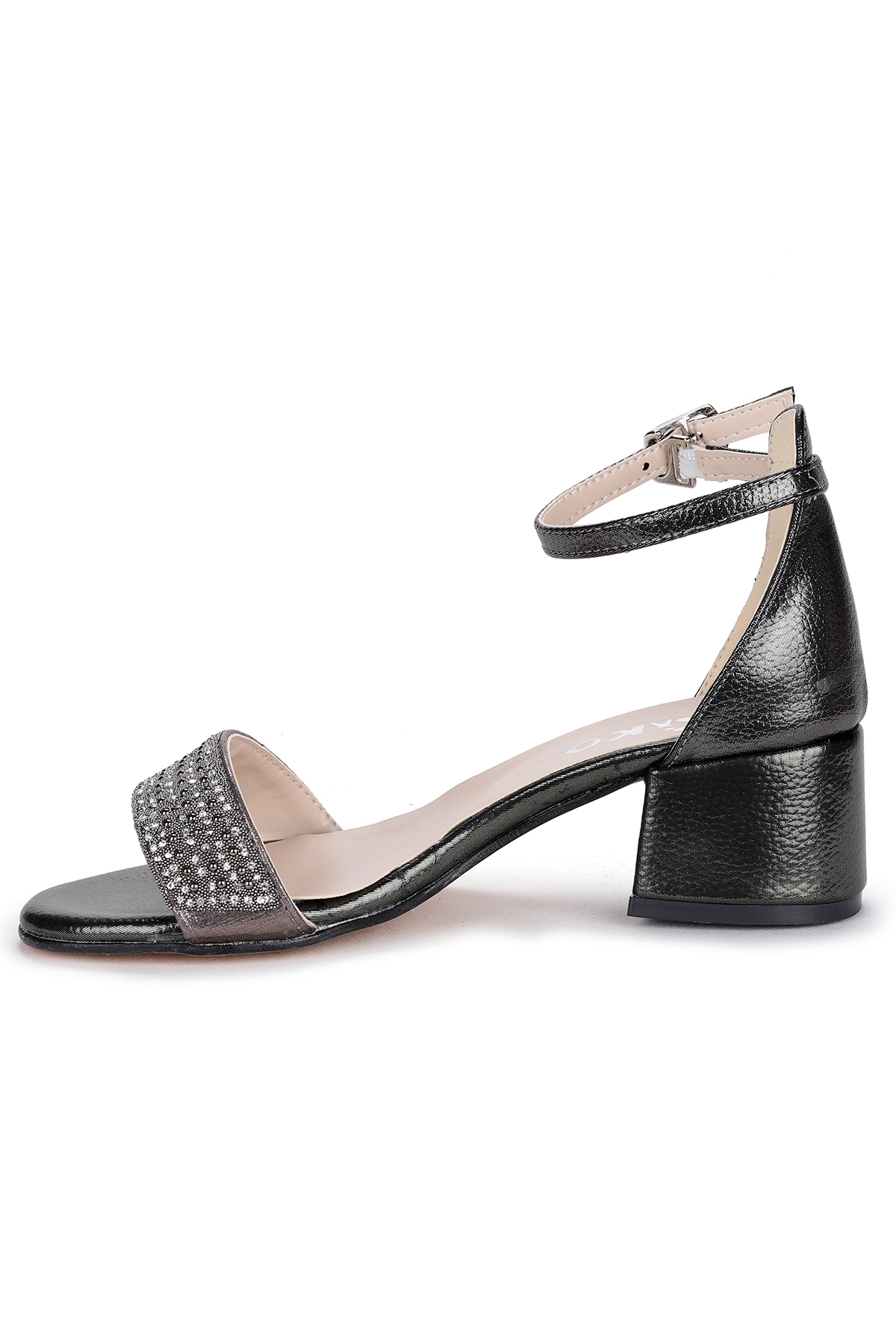 Elinor Günlük Kız Çocuk 3 Cm Topuklu Sandalet Abiye Ayakkabı Platin - Görsel 6