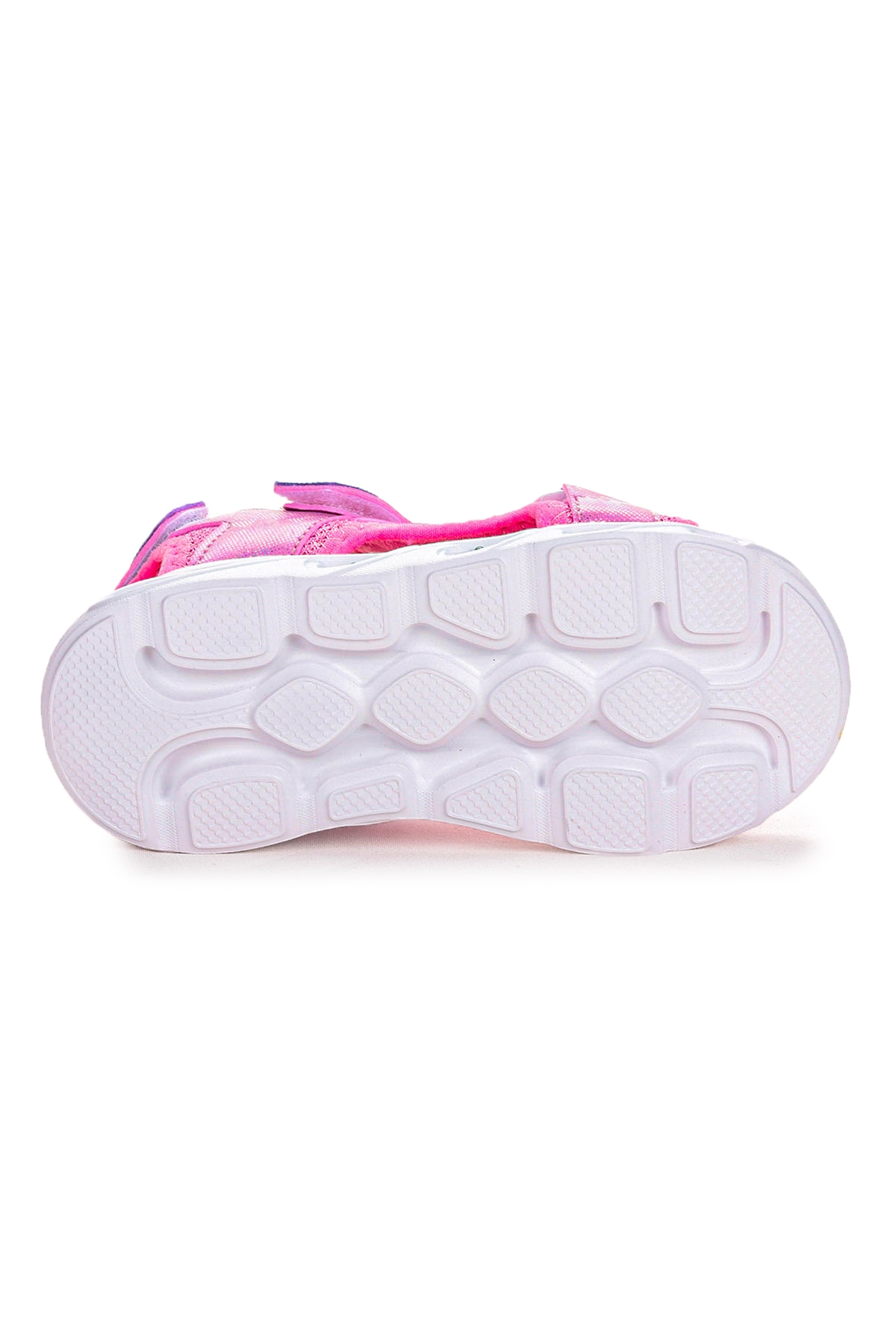 133 Hologram Işıklı Kız Çocuk Cırtlı Sandalet Ayakkabı Pembe - Görsel 6