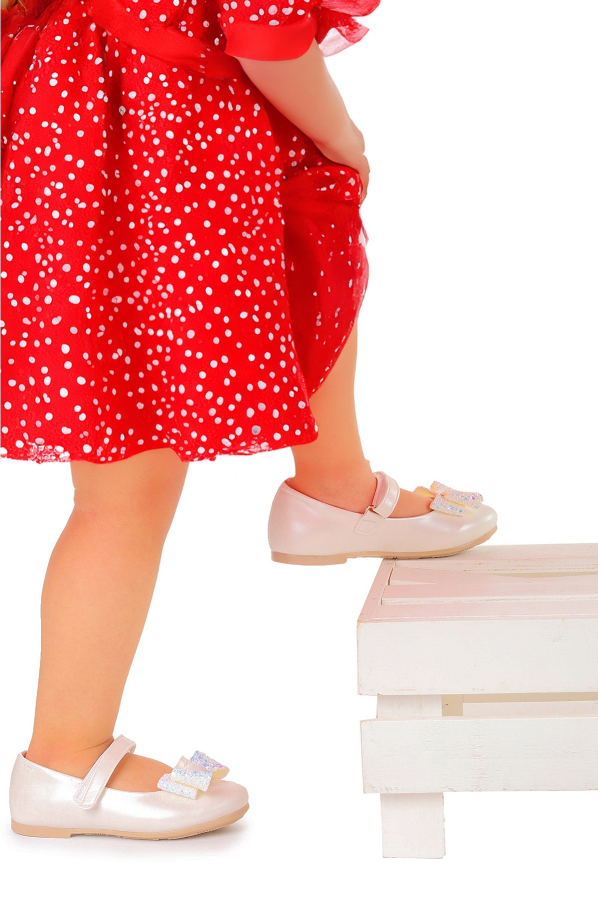 Babe Cilt Cırtlı Fiyonklu Kız Çocuk Babet Ayakkabı Sedef - Görsel 4