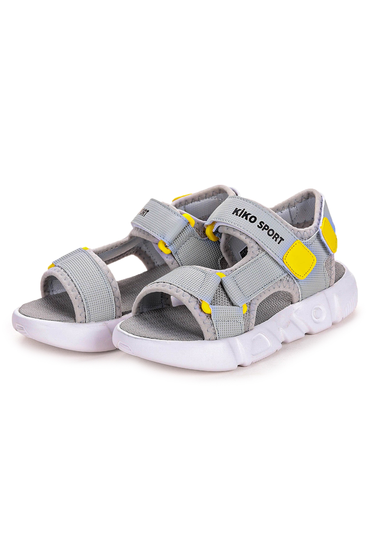Mainwe Cırtlı Yürüyüş Erkek Çocuk Sandalet Gri - Sarı - Görsel 4