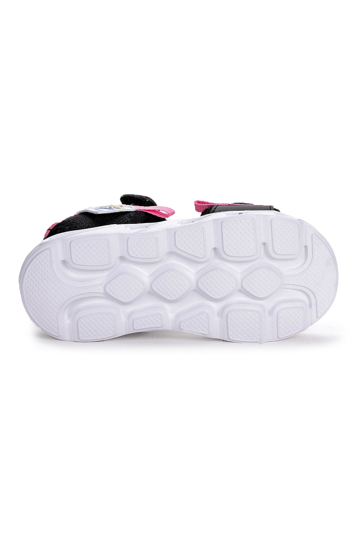 100 Işıklı Kız Çocuk Cırtlı Sandalet Ayakkabı 100 Siyah - Pembe - Görsel 6
