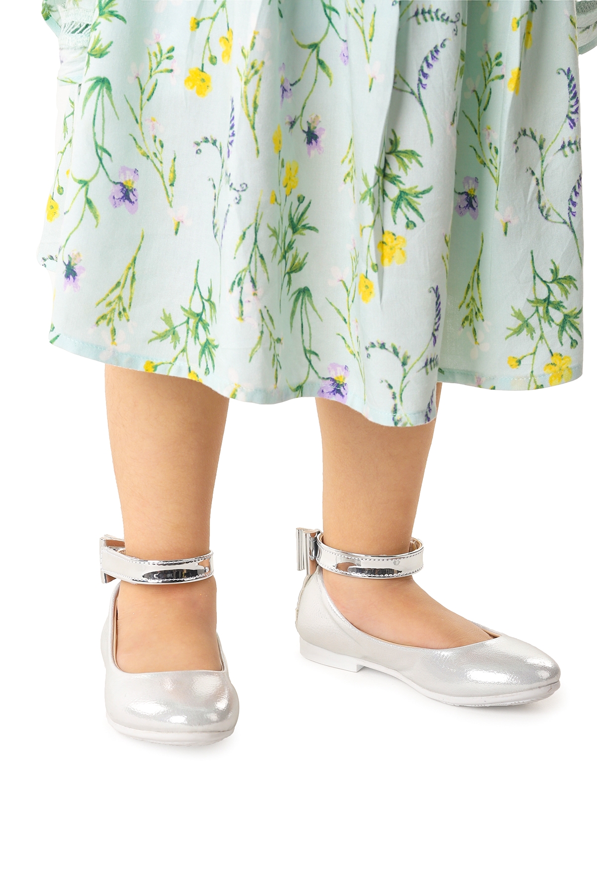 Ankle Vakko Cırtlı Kız Çocuk Fiyonklu Babet Ayakkabı Bilekten Bağlamalı Sedef - Görsel 4