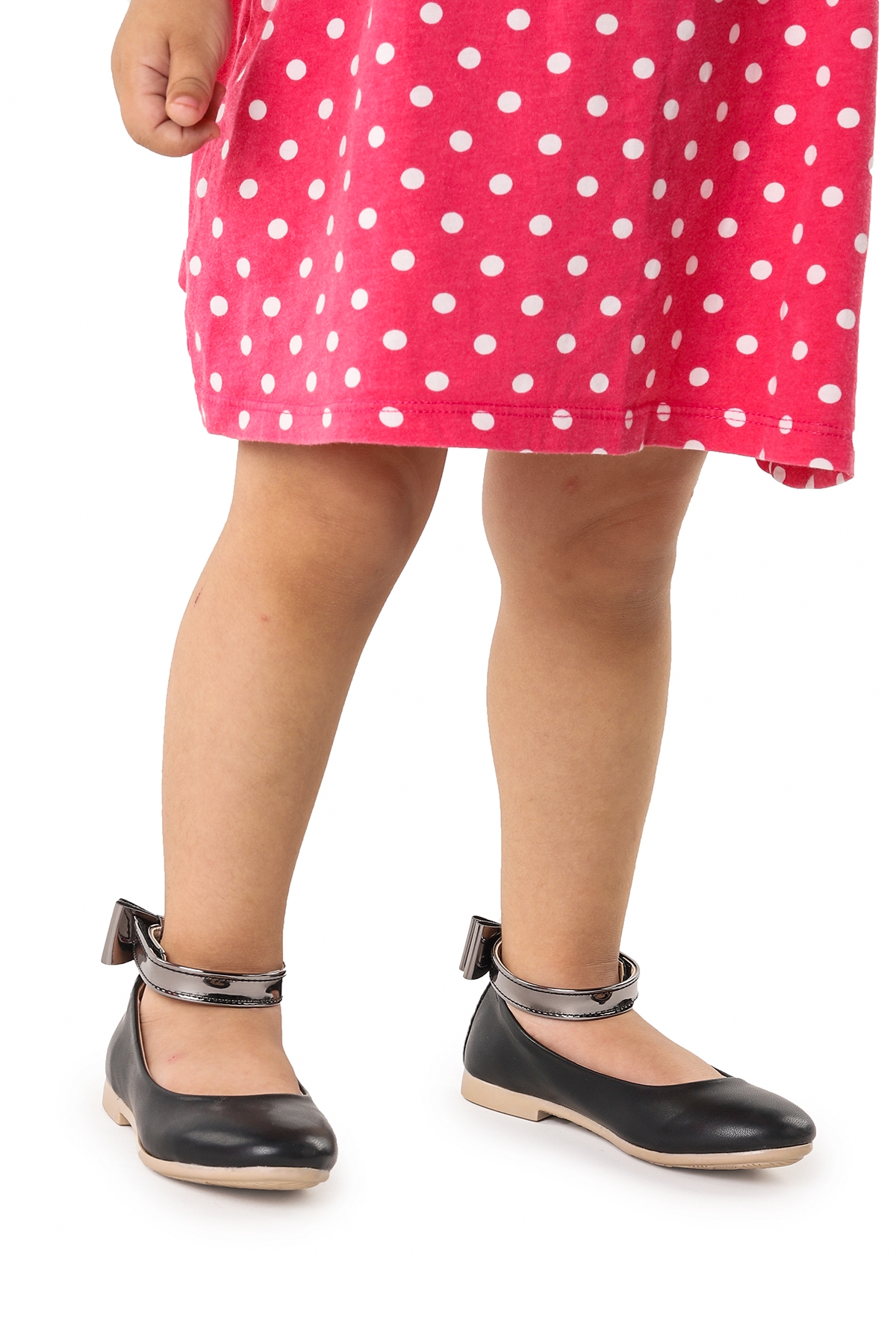 Ankle Cilt Cırtlı Kız Çocuk Fiyonklu Babet Ayakkabı Bilekten Bağlamalı Siyah - Görsel 3