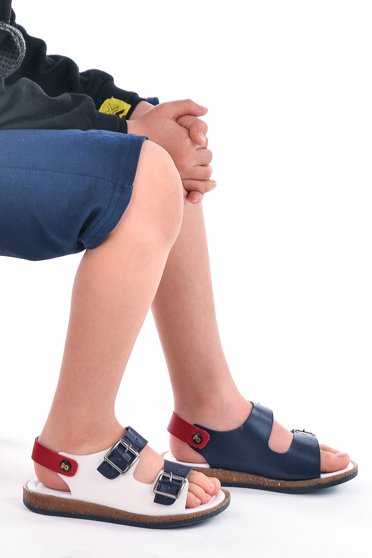 Erkek Çocuk Sandalet Şb 2330-39 Beyaz Lacivert Kırmızı - Görsel 2