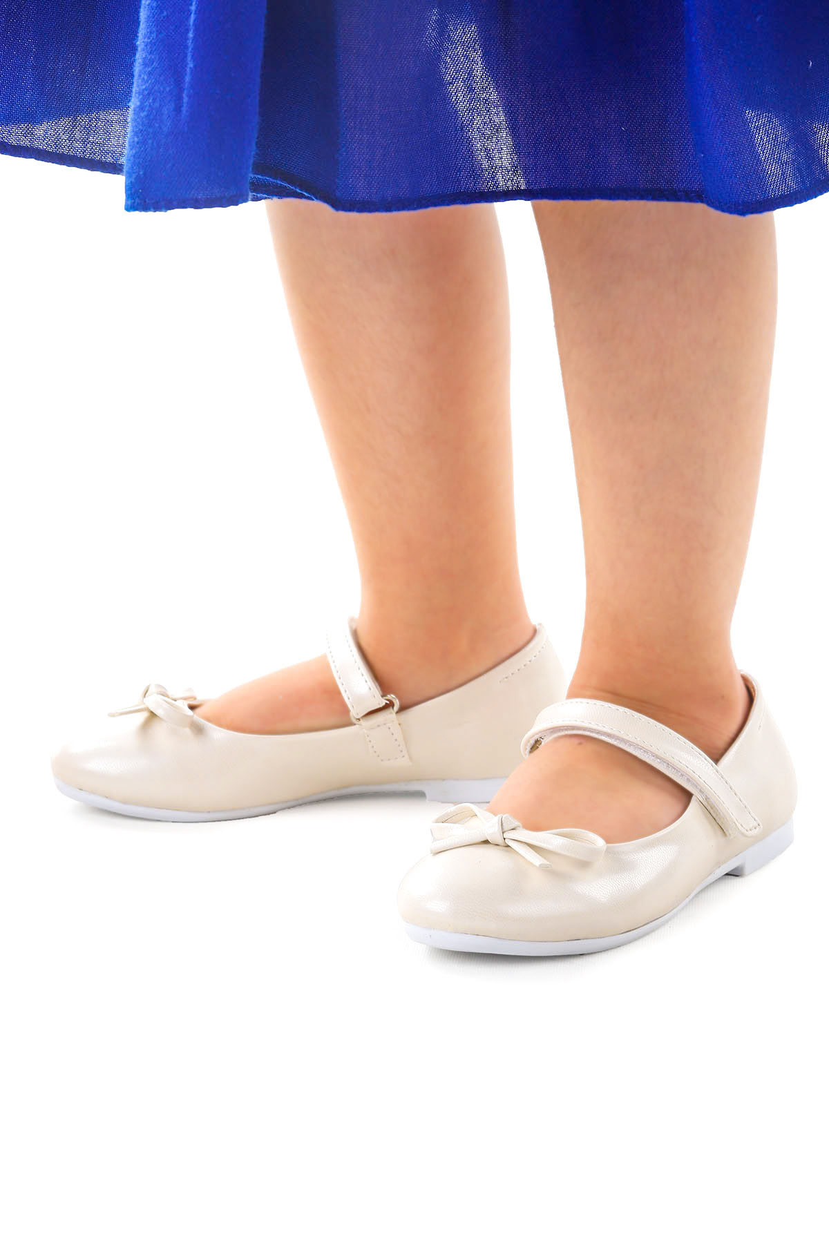 Barbe Cilt Fiyonklu Cırtlı Kız Çocuk Babet Ayakkabı Sedef - Görsel 2