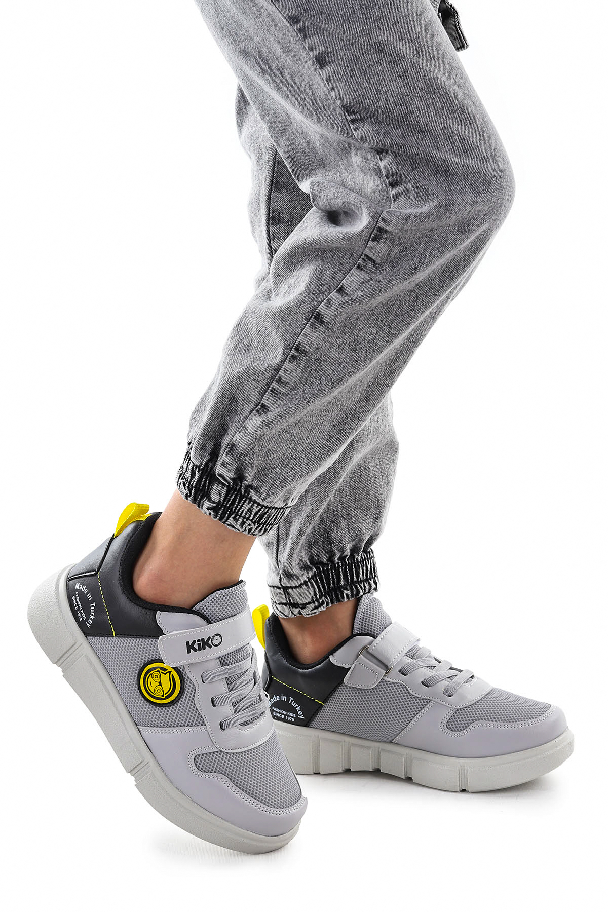 Nicce Cırtlı Fileli Erkek Çocuk Spor Ayakkabı Buz - Siyah - Görsel 3