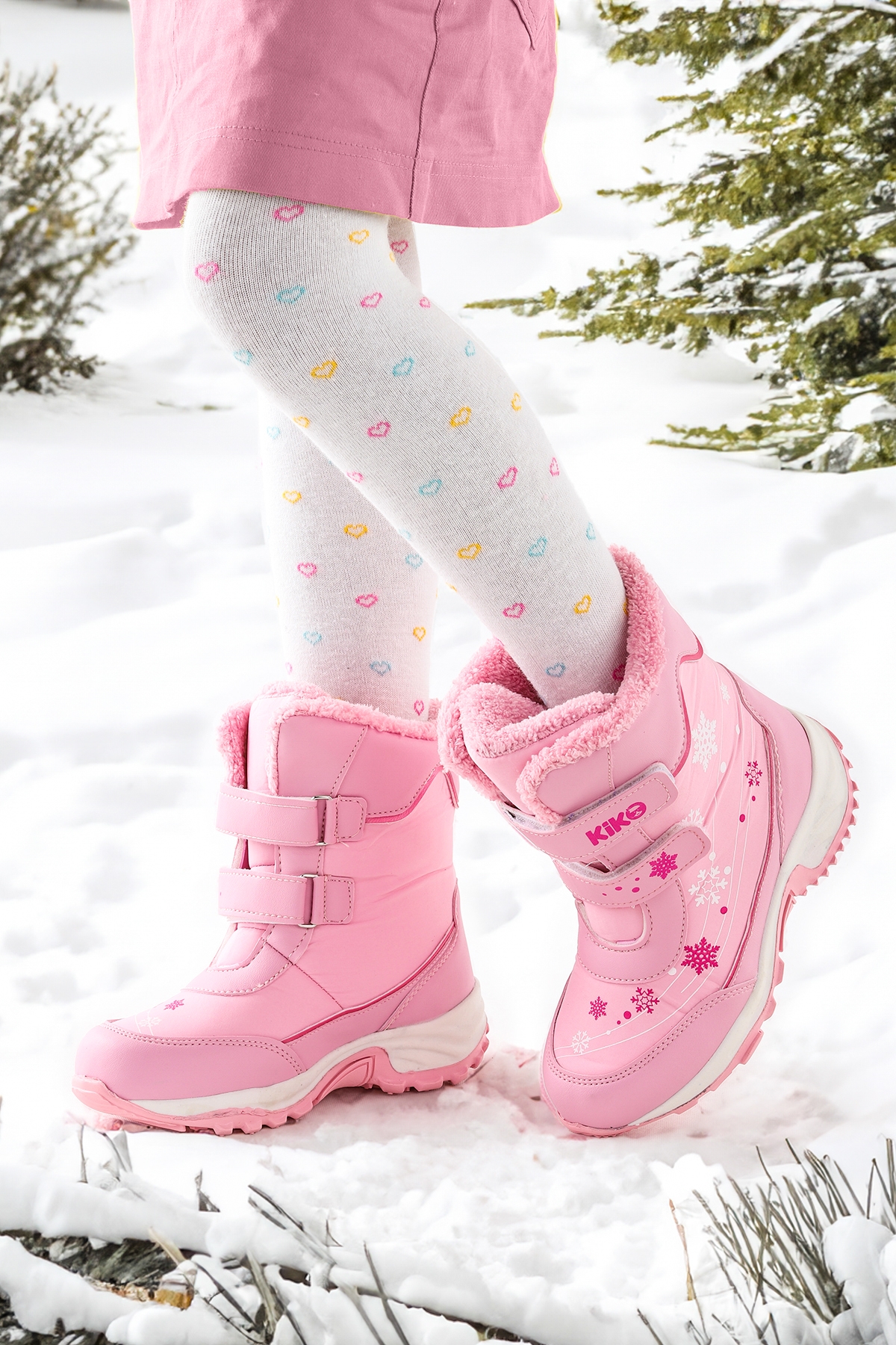 Kiko Kids Kiko Kids Kartanesi Cırtlı Kız Çocuk Kar Bot Soğuk Suya Dayanıklı Pembe | Flo Pembe - 4. görsel