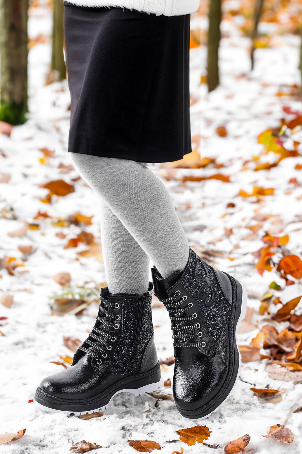 Pine Vakko Termo Taban Kız Çocuk Bot Ayakkabı Siyah - Görsel 3