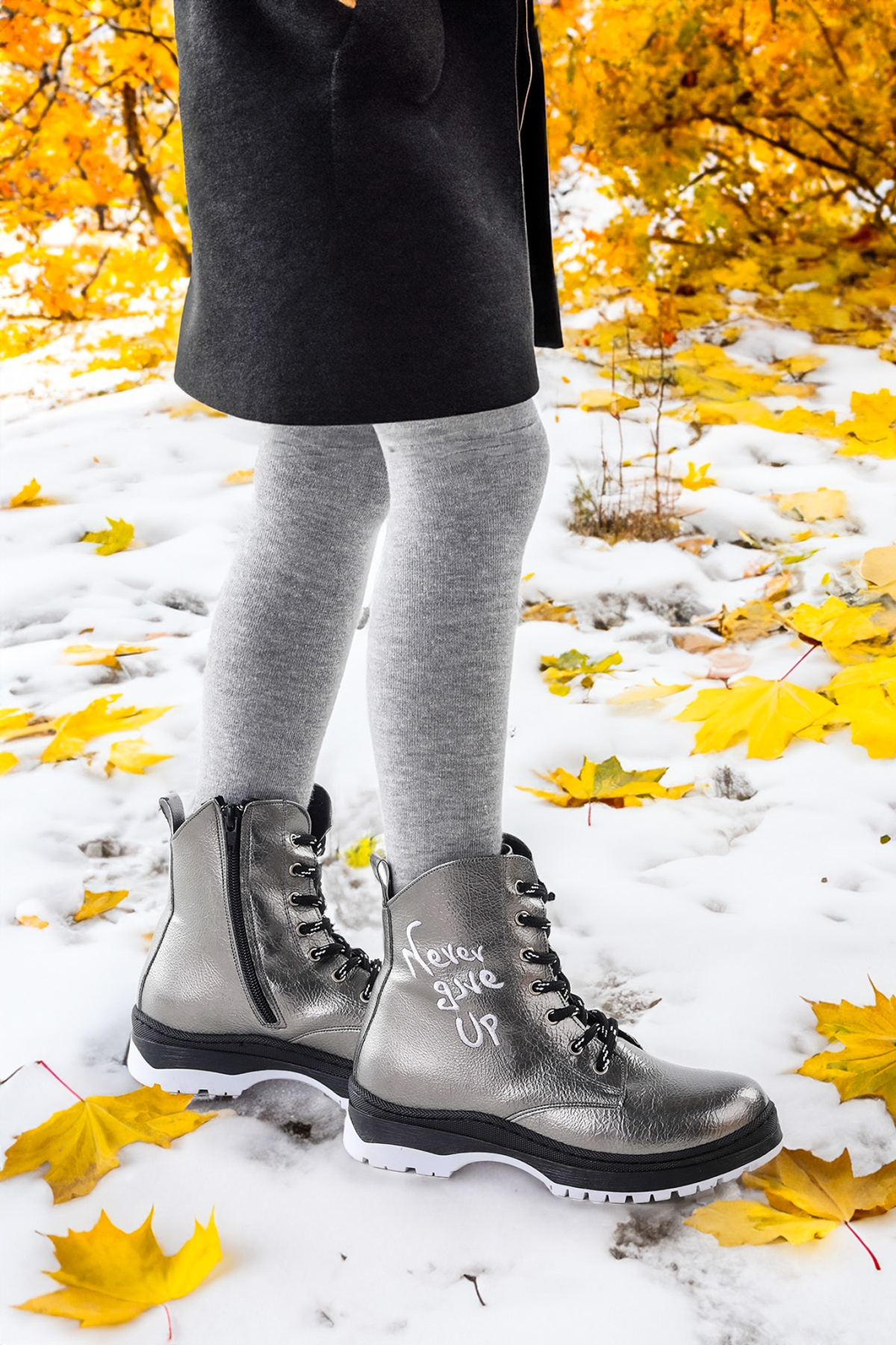 Never Çatlak Termo Taban Kız Çocuk Bot Platin - Görsel 3