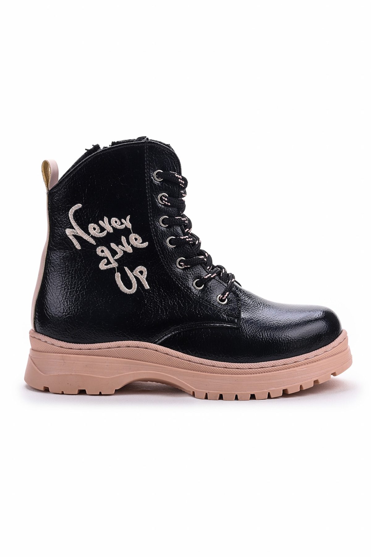 Never Çatlak Termo Taban Kız Çocuk Bot Siyah - Pudra - Görsel 5