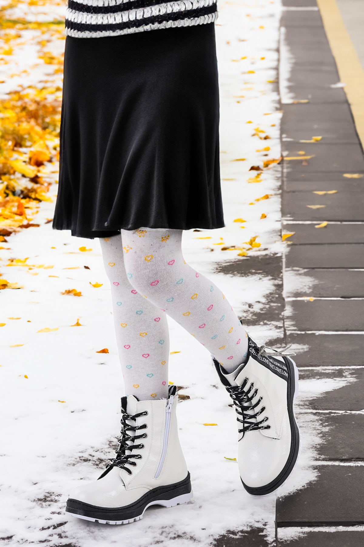 Love Çatlak Termo Taban Kız Çocuk Bot Beyaz - Görsel 3