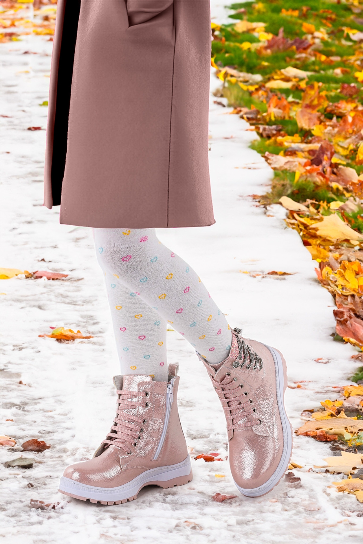 Capsule Vakko Taşlı Termo Taban Kız Çocuk Bot Pudra - Görsel 3