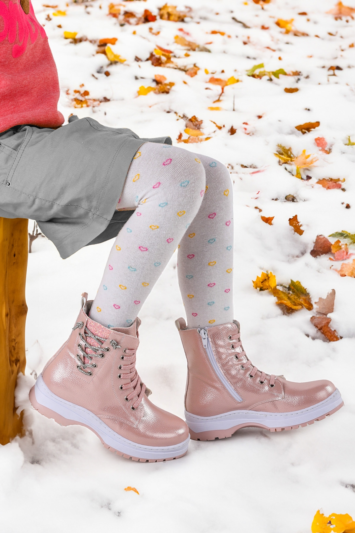 Capsule Vakko Taşlı Termo Taban Kız Çocuk Bot Pudra - Görsel 4