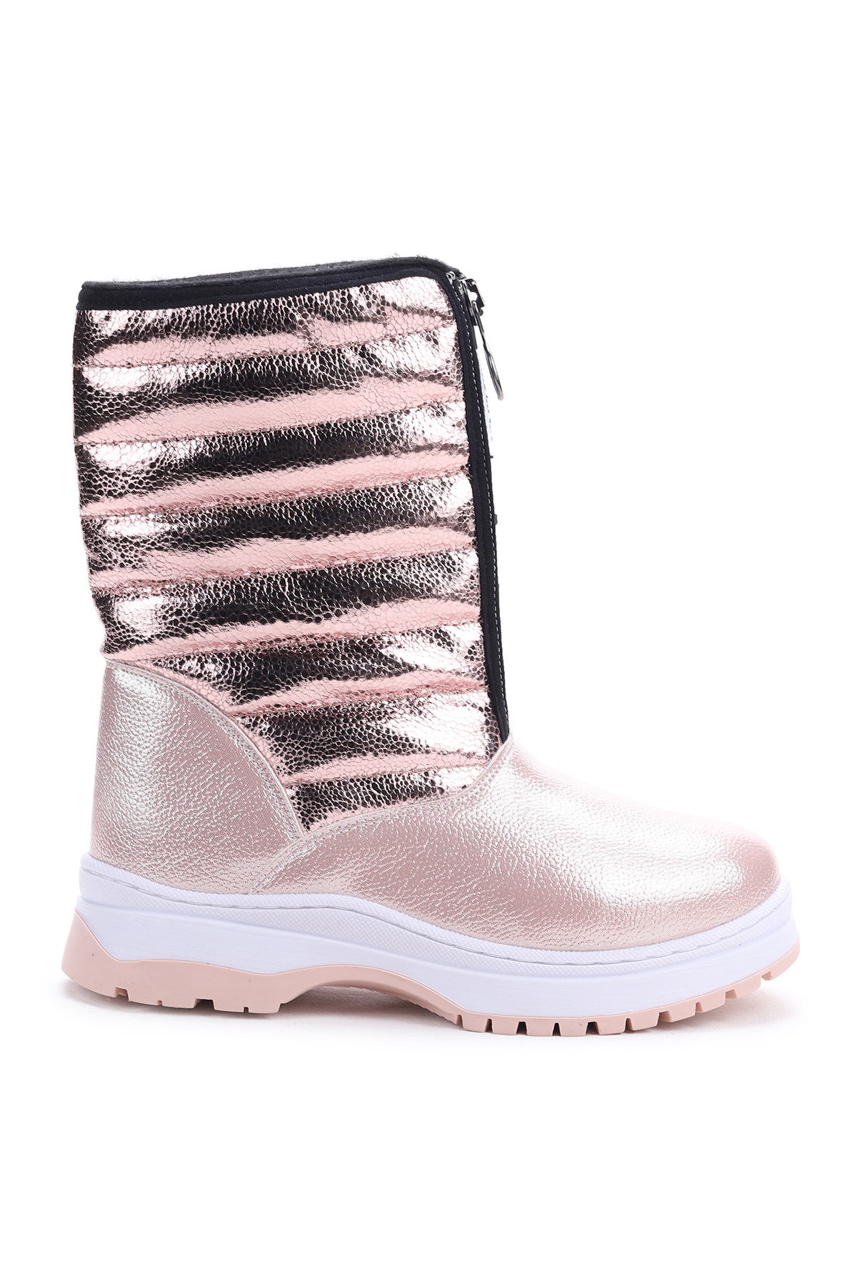 Ronel Vakko Fermuarlı Kız Çocuk Kar Botu Pudra - Görsel 4