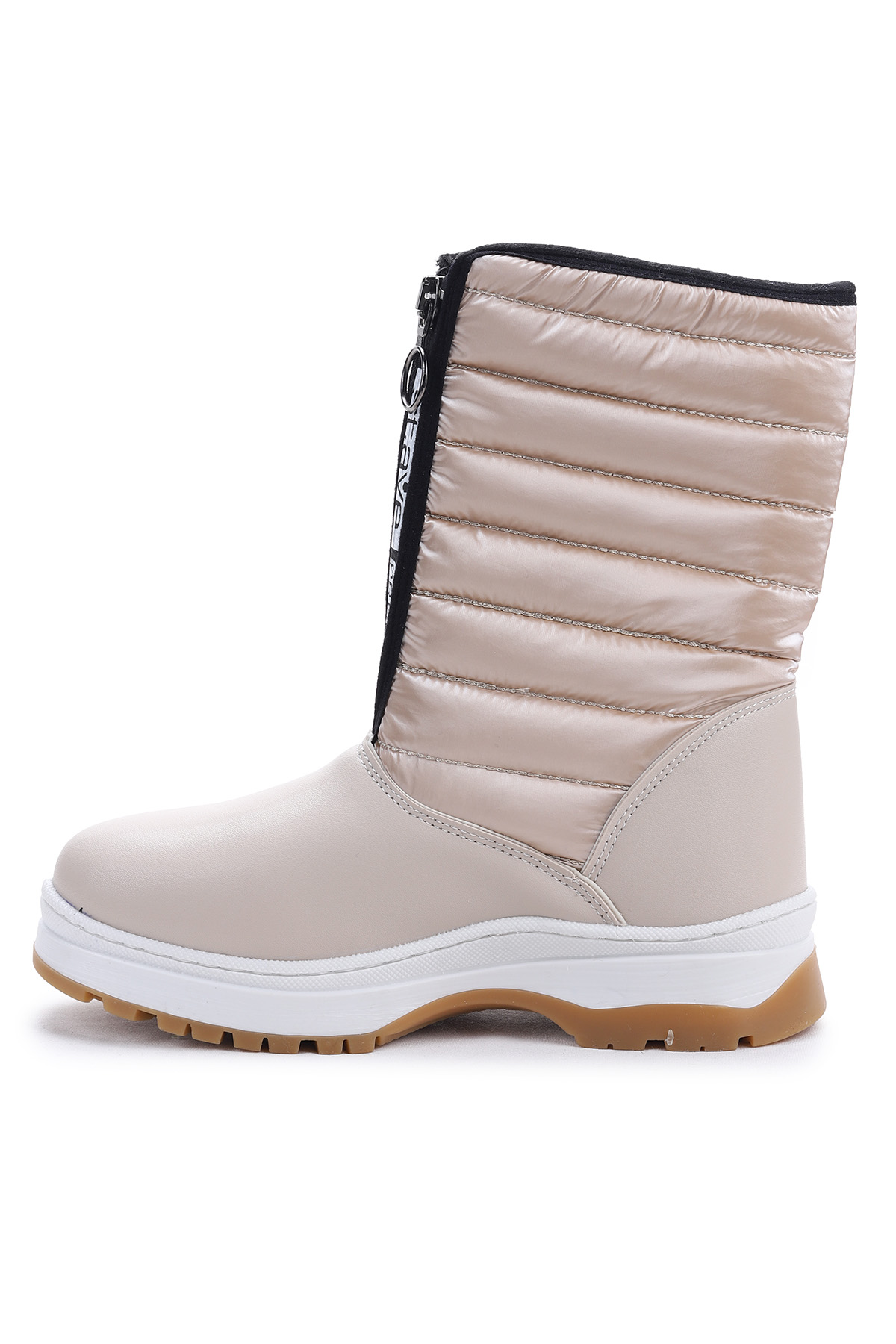 Ronel Cilt Fermuarlı Kız Çocuk Kar Botu Bej - Görsel 6