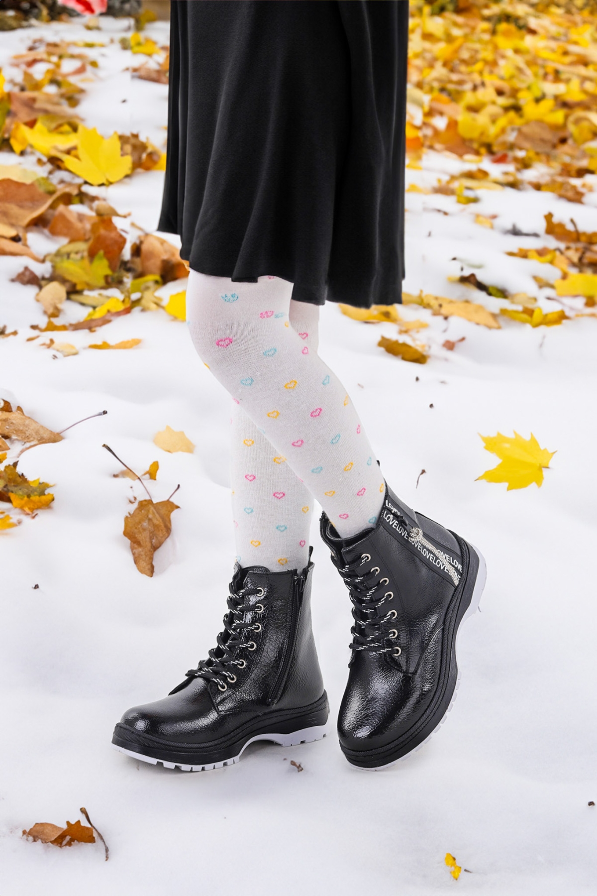 Love Çatlak Termo Taban Kız Çocuk Bot Siyah - Görsel 3