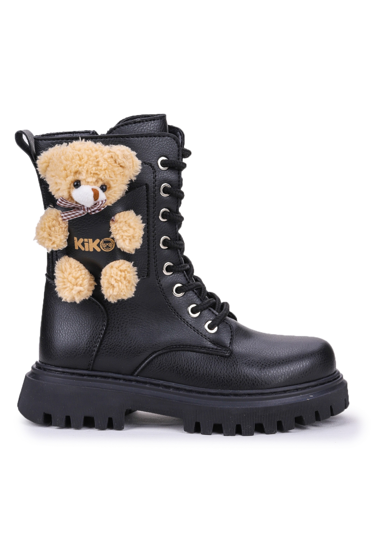 Stanko Ayıcıklı Fermuarlı Kız Çocuk Günlük Bot Ayakkabı Siyah - Görsel 5