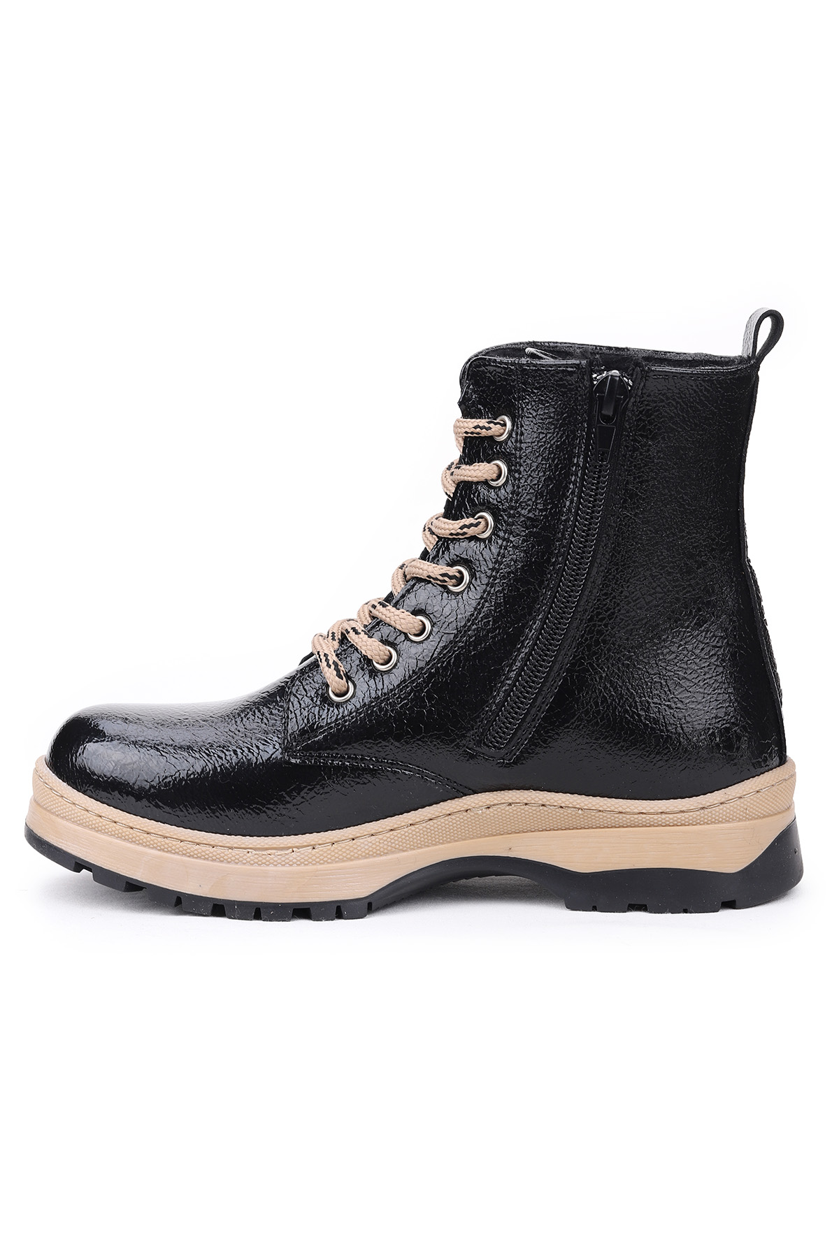 Teddy Kırışık Termo Taban Kız Çocuk Bot Siyah - Görsel 6