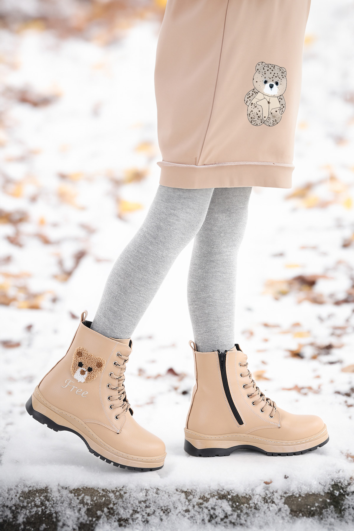 Teddy Cilt Termo Taban Kız Çocuk Bot Ten - Görsel 2