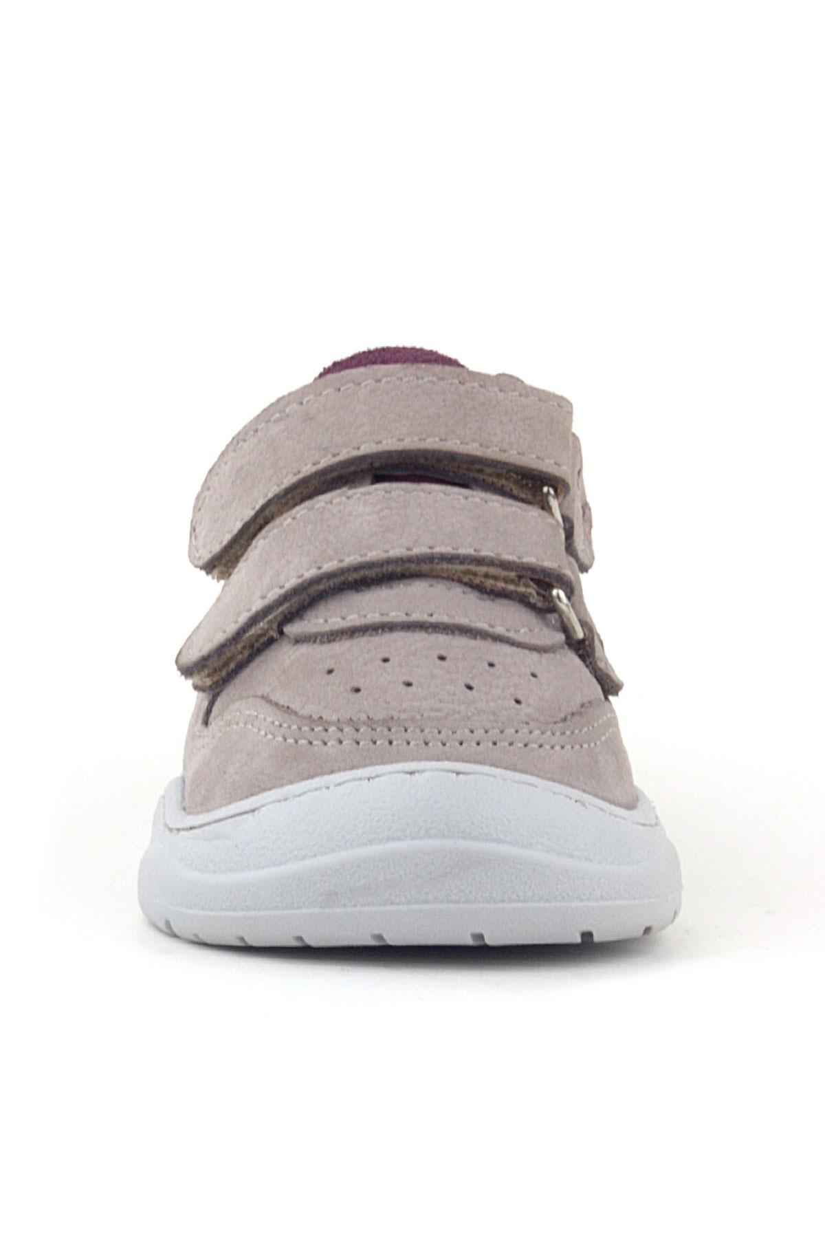 Schaggy Hakiki Deri Açık Bej Bordo Bebek Spor Ayakkabı - Görsel 4
