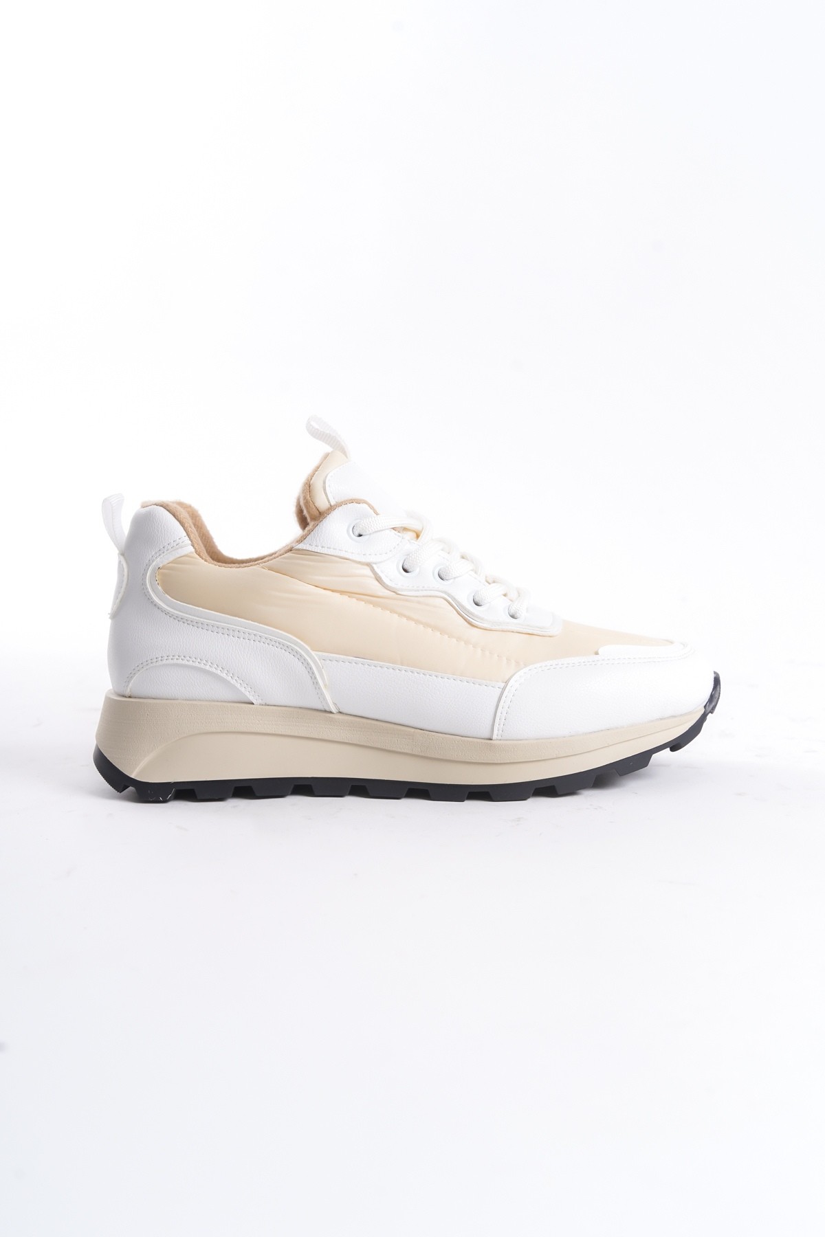 Sersp Beyaz Krem Sneaker Hafif Günlük Spor Ayakkabı - Görsel 5