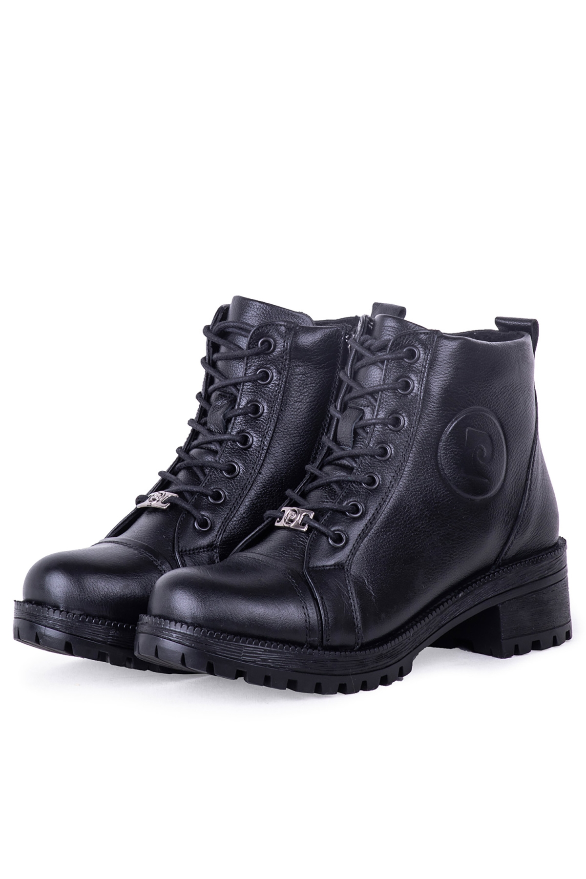 54062 Kadın Hakiki Deri Fermuarlı Bağcıklı Bot Siyah - Görsel 3
