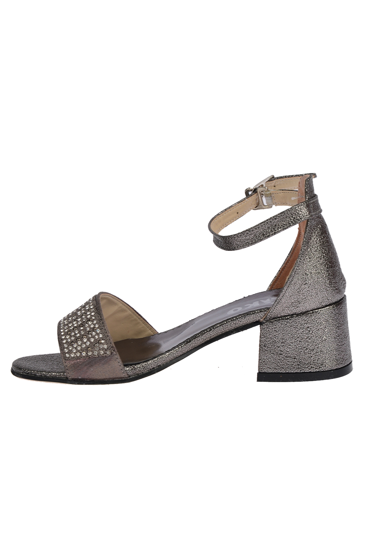 Heidi Vakko Günlük Kız Çocuk 3 Cm Topuklu Sandalet Abiye Ayakkabı Platin - Görsel 4