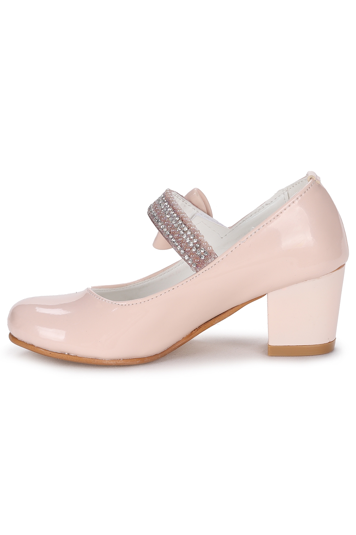 Cameli Rugan Günlük Kız Çocuk 4 Cm Topuklu Abiye Ayakkabı Pudra - Görsel 6