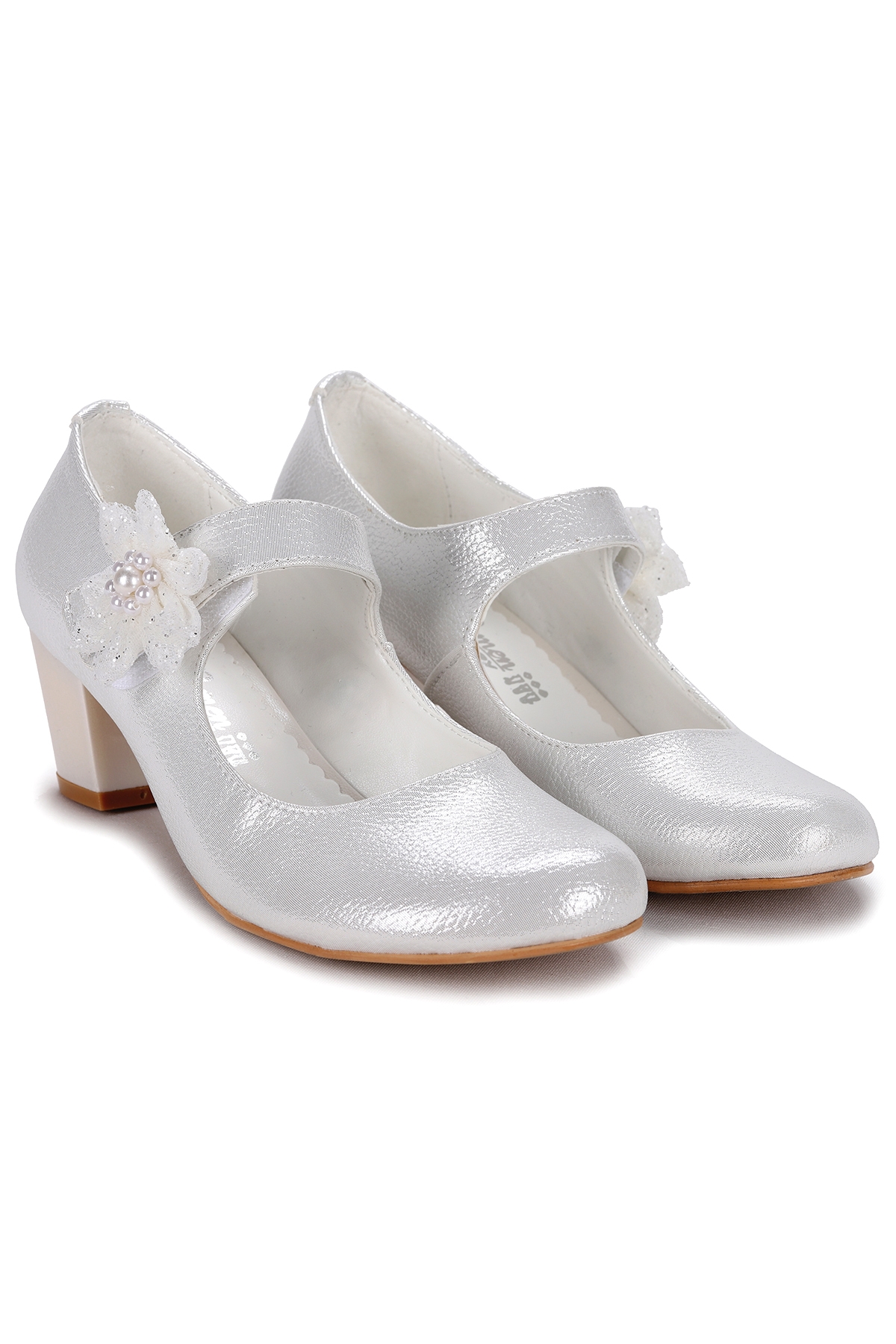 Angelina Vakko Günlük Kız Çocuk 4 Cm Topuklu Abiye Ayakkabı Sedef - Görsel 4