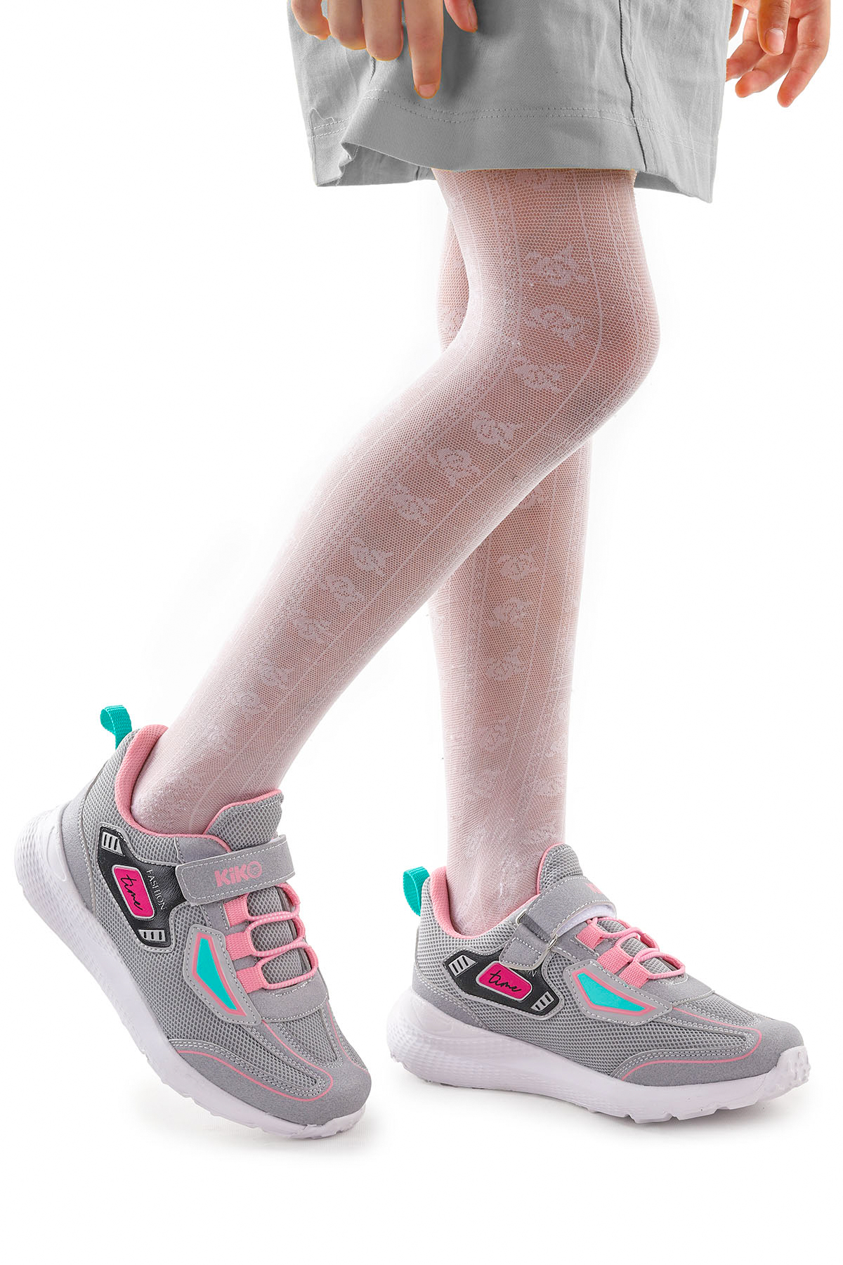 Cırtlı Fileli Kız Çocuk Spor Ayakkabı 3003 Buz - Şeker - Görsel 2