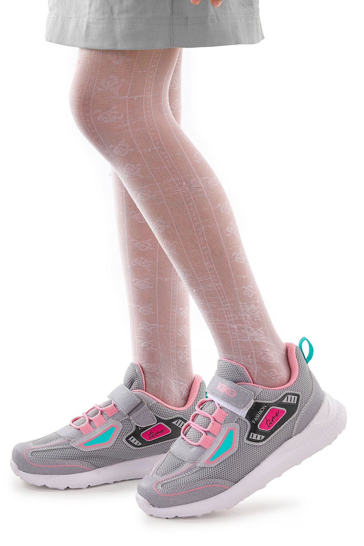 Cırtlı Fileli Kız Çocuk Spor Ayakkabı 3003 Buz - Şeker - Görsel 3